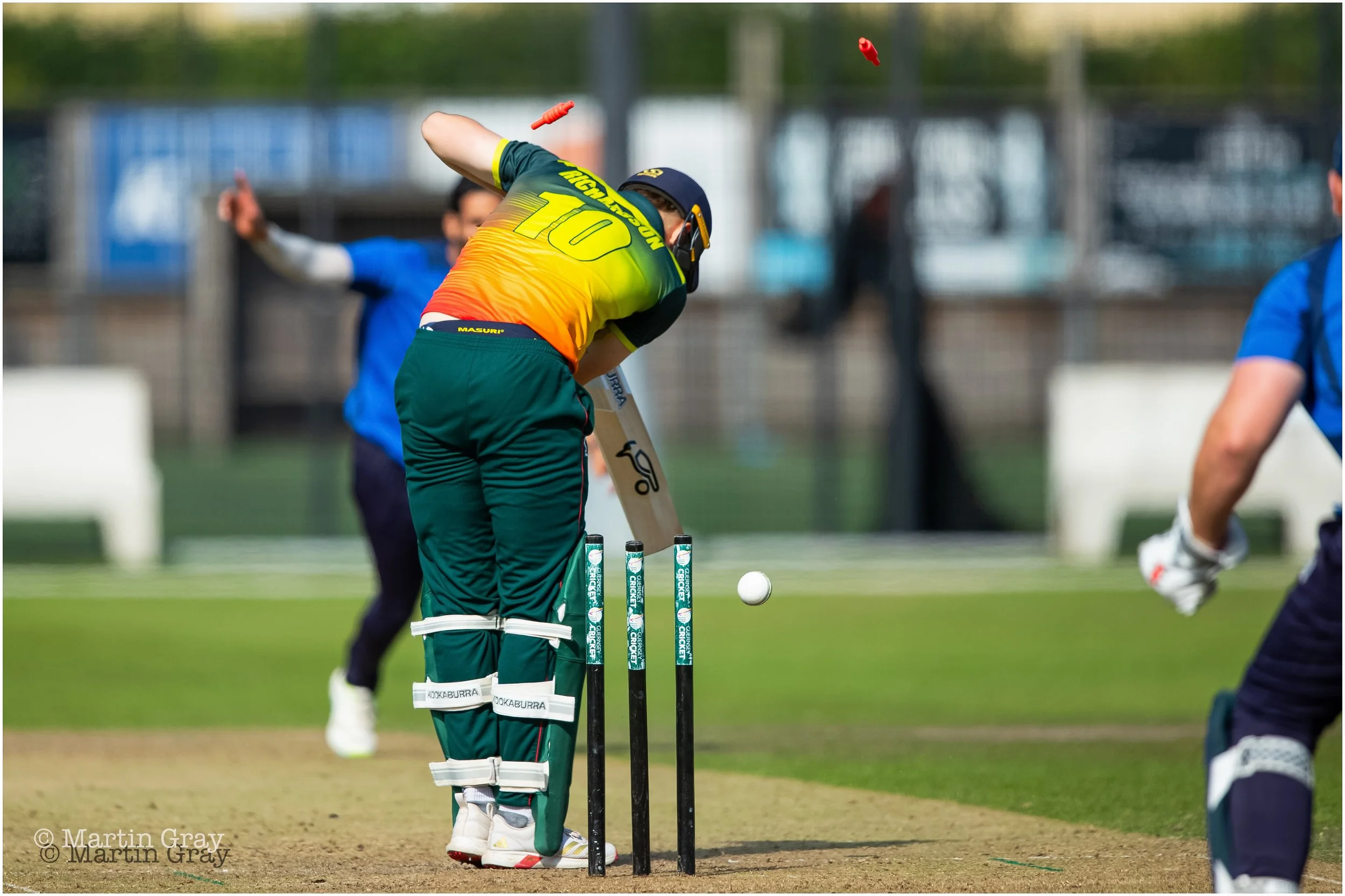 Haisam Azeem bowls George Richardson to win the game for Wanderers Irregulars-2.jpg