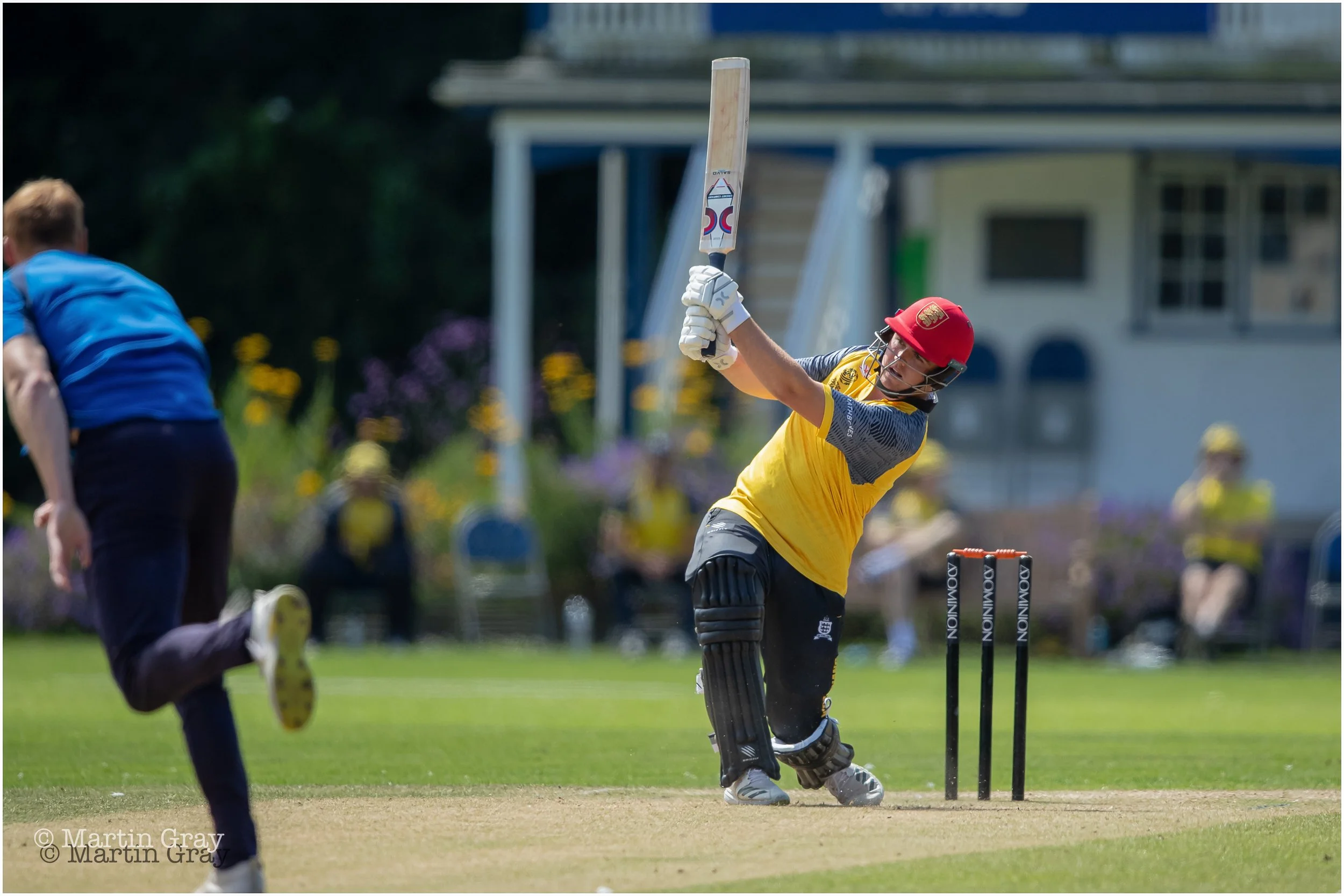 Charlie Brennan drives through midwicket off Anthony Armstrong-9876.jpg