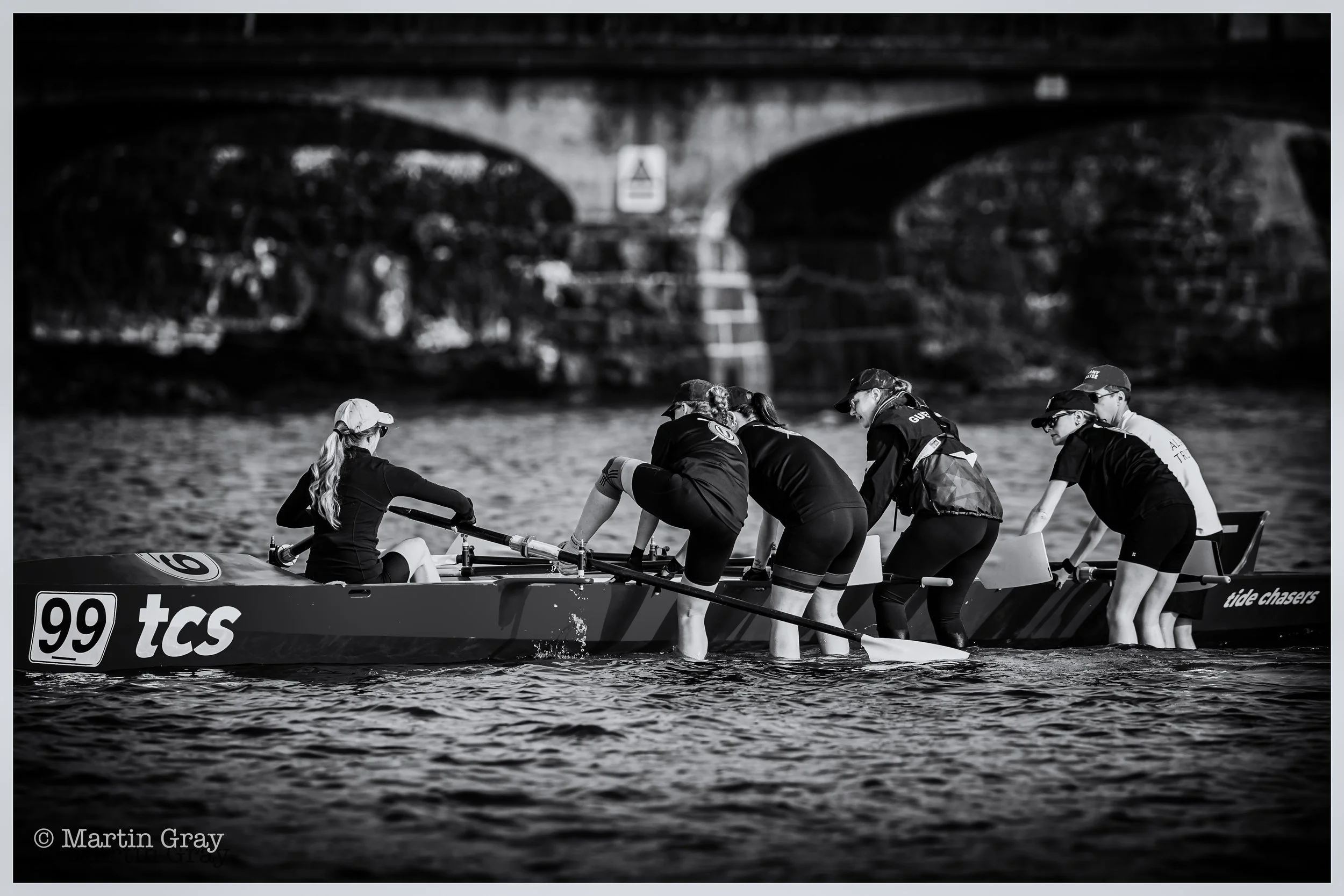 99 TCS Tide Chasers boarding their boat B+W-2.jpg