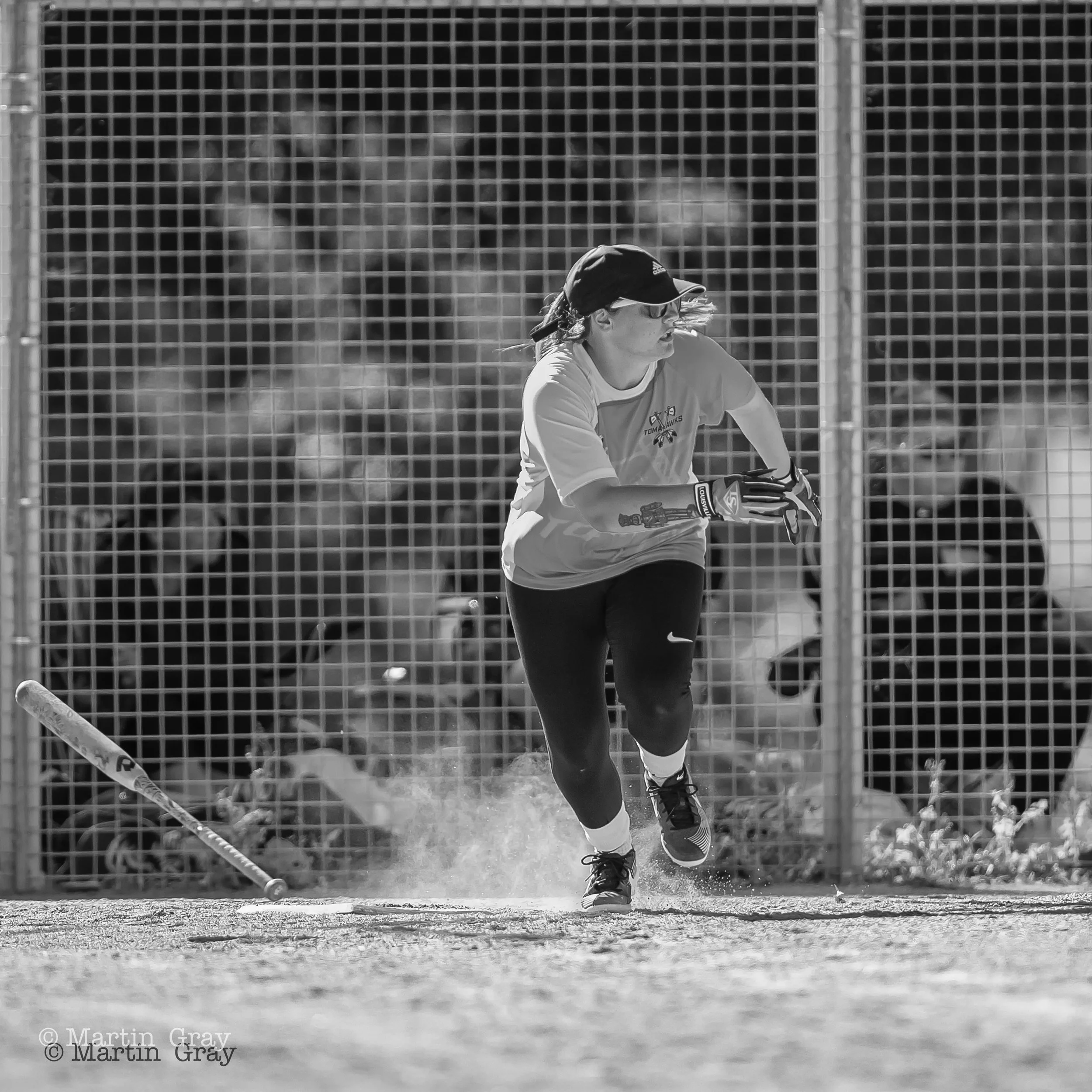 Tornadoes Kirstie Marquis sets off for first base-1398-2.jpg