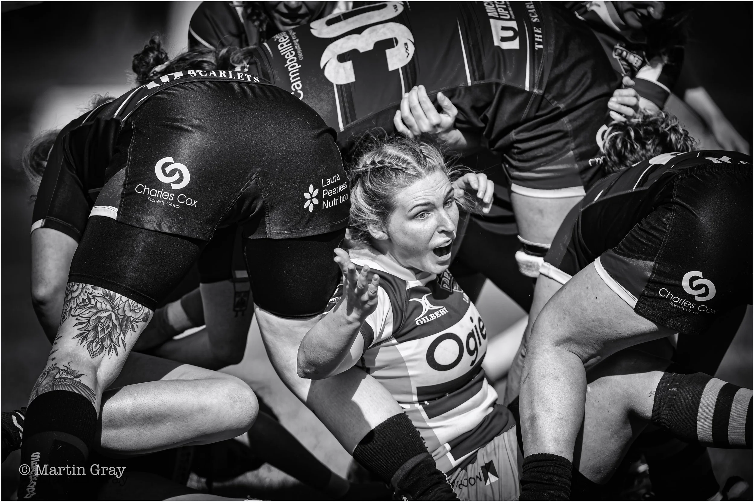 Cara Fitzpatrick is swallowed up in a ruck B+W-2.jpg