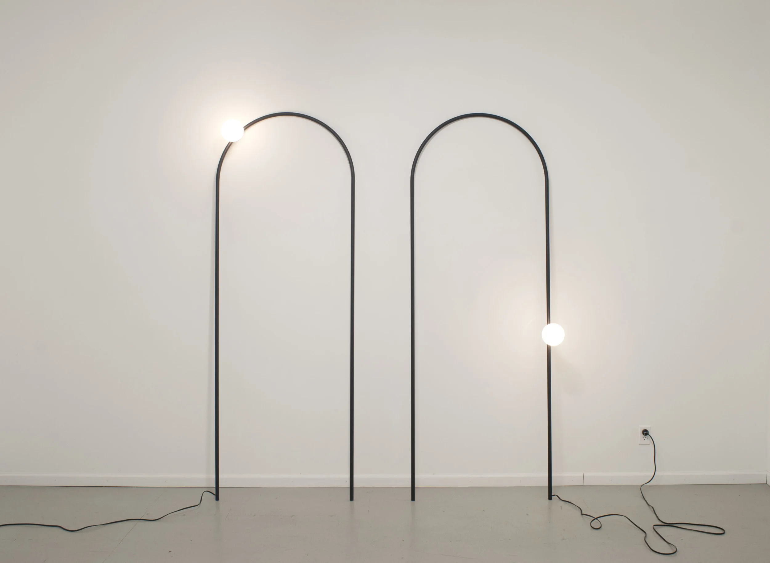  Arch Lamp 2012  wire, powder coated, lamp components, bulb 32" x 88" (each)       