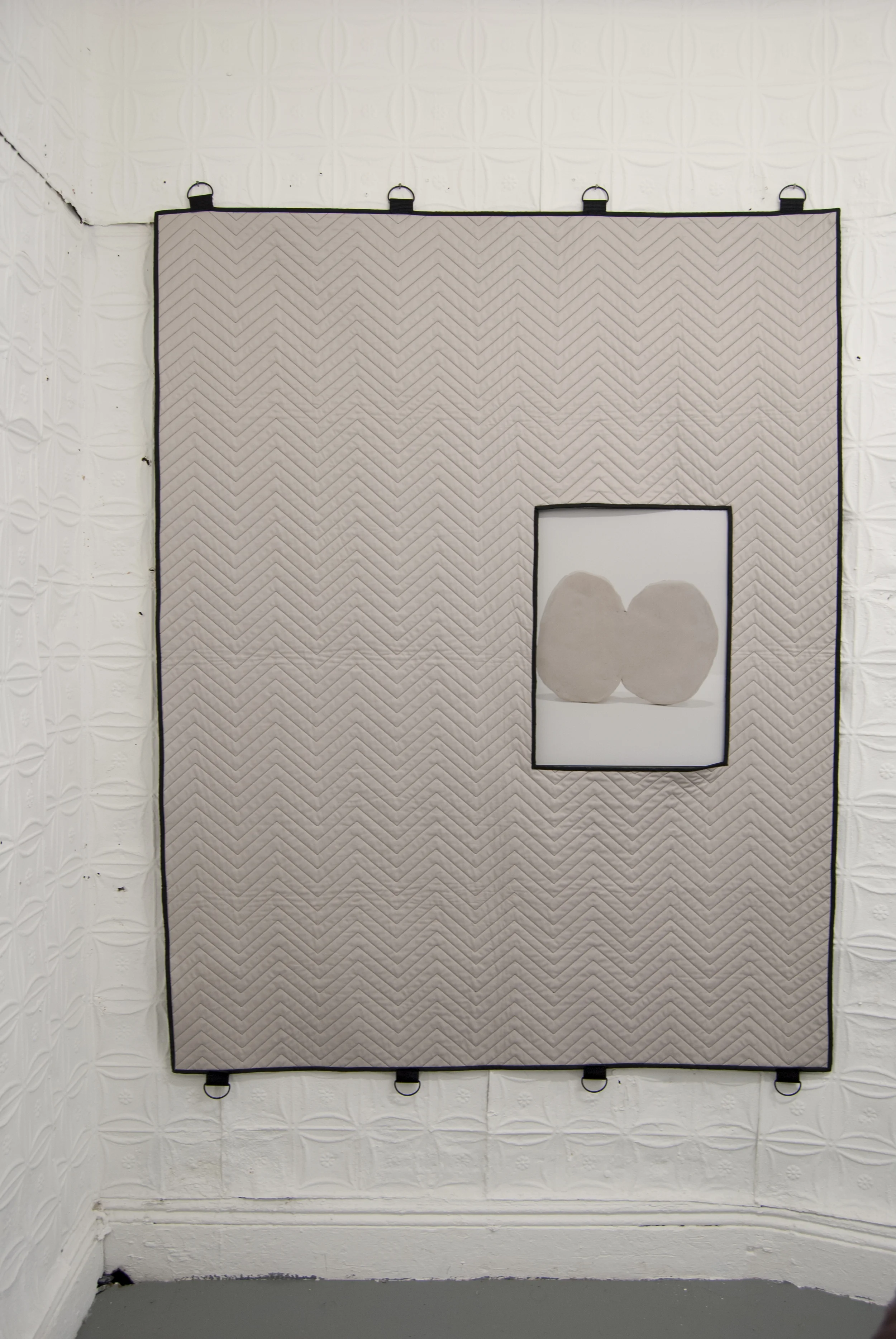  "Round About" Collaborative with Christalena Hughmanick 2014  fabricated moving blanket, archival pigment print 56"x 73" 