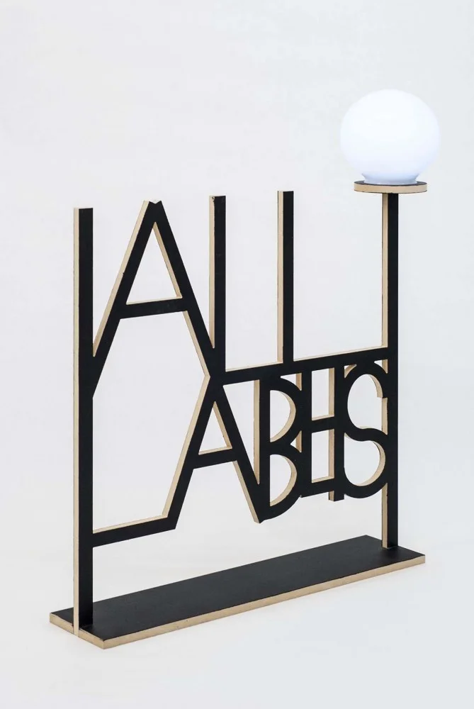 All Labels, Edition of 5, MED-X, battery powered led light fixture. 6 inch Polycarbonate Globe, 24 x 24 x 5 in, 2014