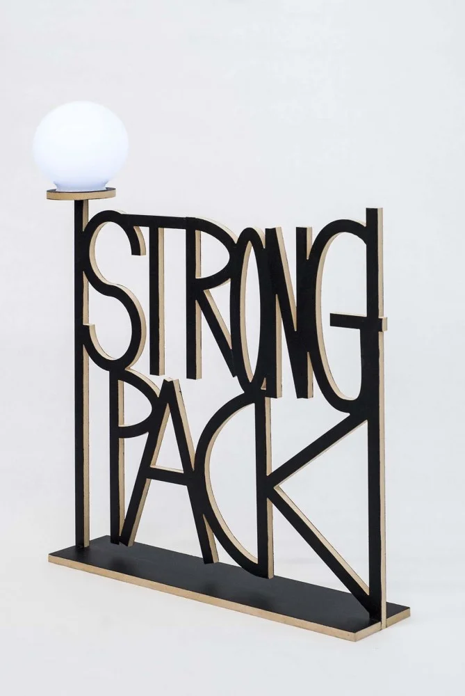 Strong Pack, Edition of 5, MED-X, battery powered led light fixture. 6 inch Polycarbonate Globe, 24 x 24 in