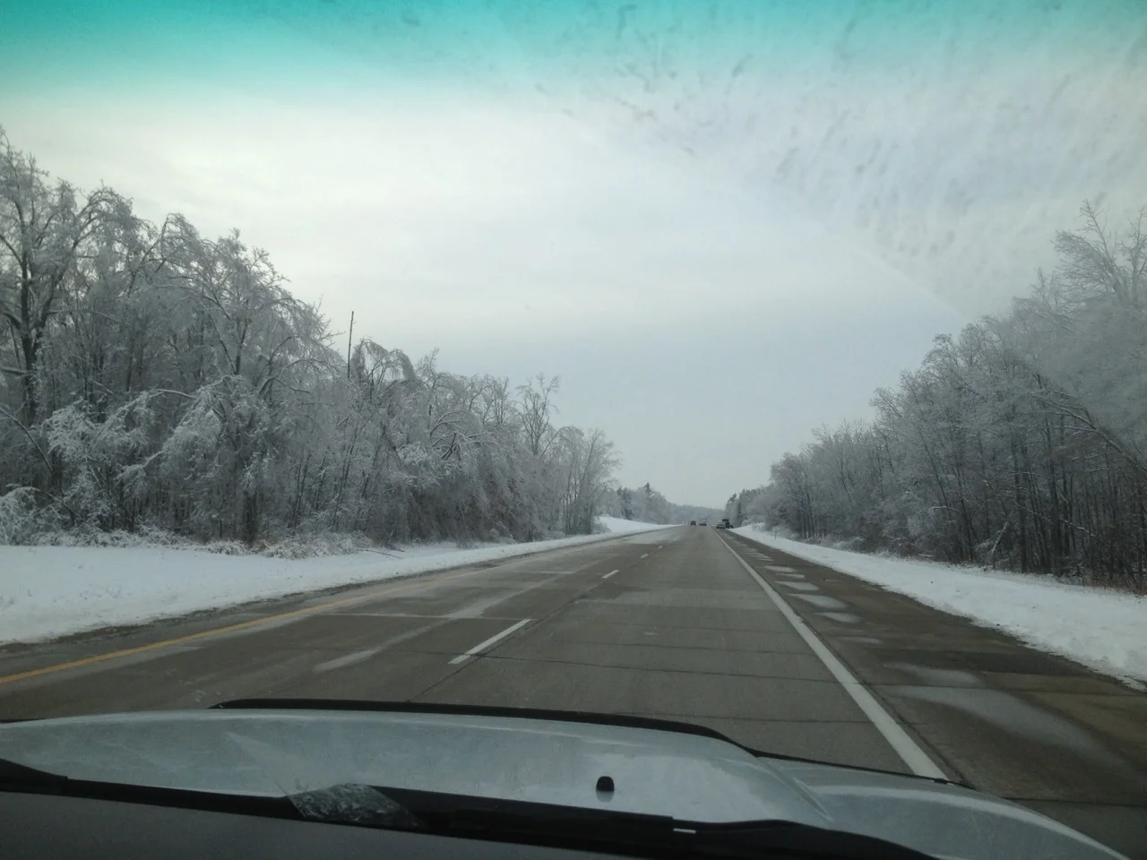We drove through ice-encrusted Michigan on day one of our journey from Ontario to the Yukon.