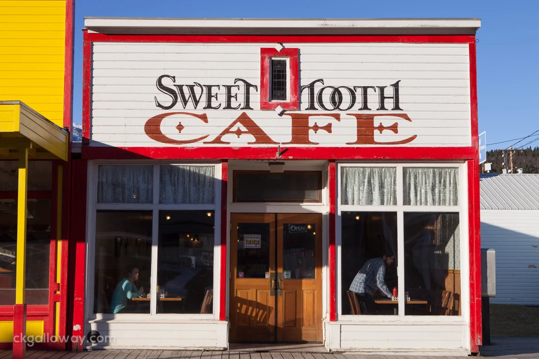 The Sweet Tooth Cafe, a familiar sight in the port of Skagway. 