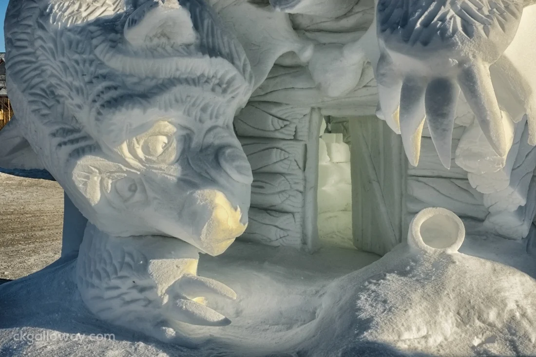 Team Alaska's winning entry to the Whitehorse International Snow Sculpture Challenge. Photo by Christa Galloway.