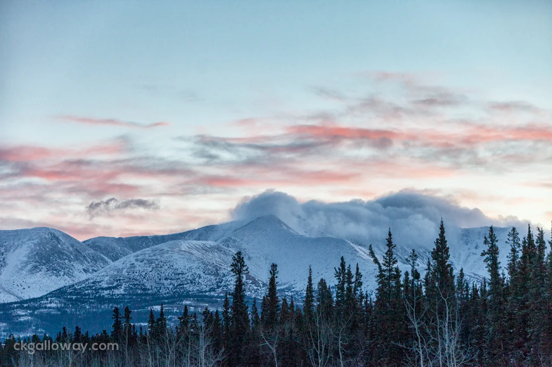 Sunrise over Mount Lorne, Yukon. Photo by Christa Galloway.