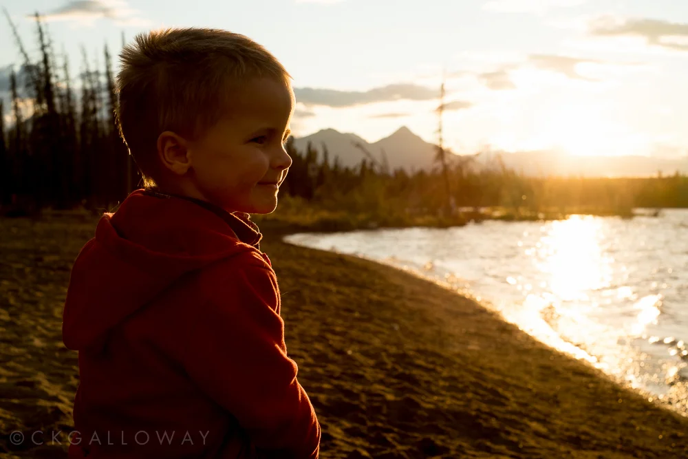 Oscar at Pine Lake, Yukon. Photo by Christa Galloway.
