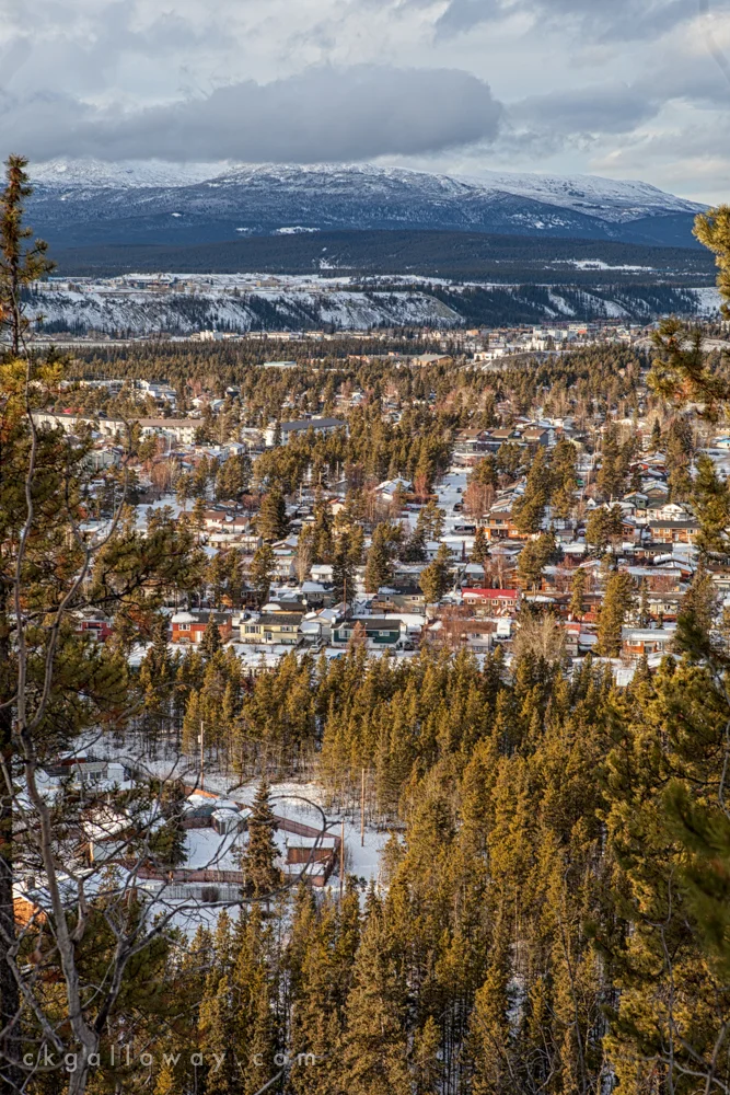 The view from the upper Riverdale trail on Saturday. You can see Riverdale in the foreground and Whitehorse further back. Photo by Christa Galloway.