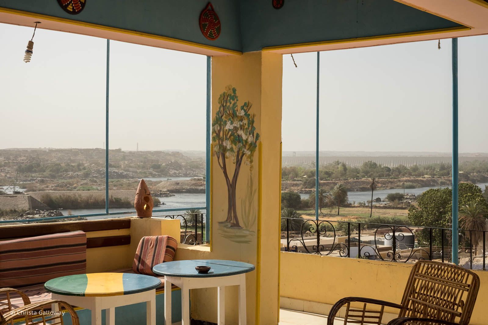 The view from a terrace at Ekadolli Nubian Guesthouse in Aswan.