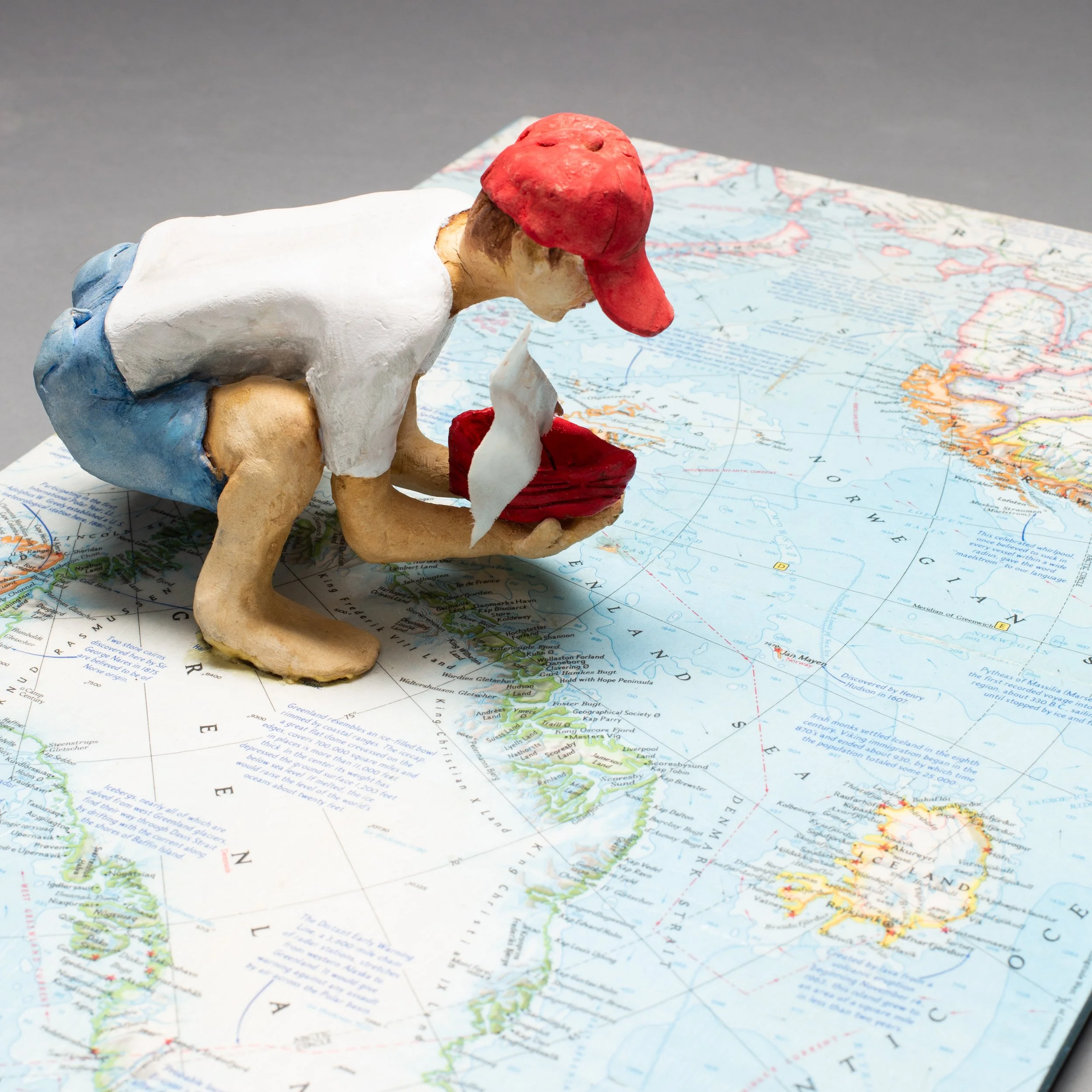 BOY WITH HIS BOAT OUT FOR AN ADVENTURE - SOLD