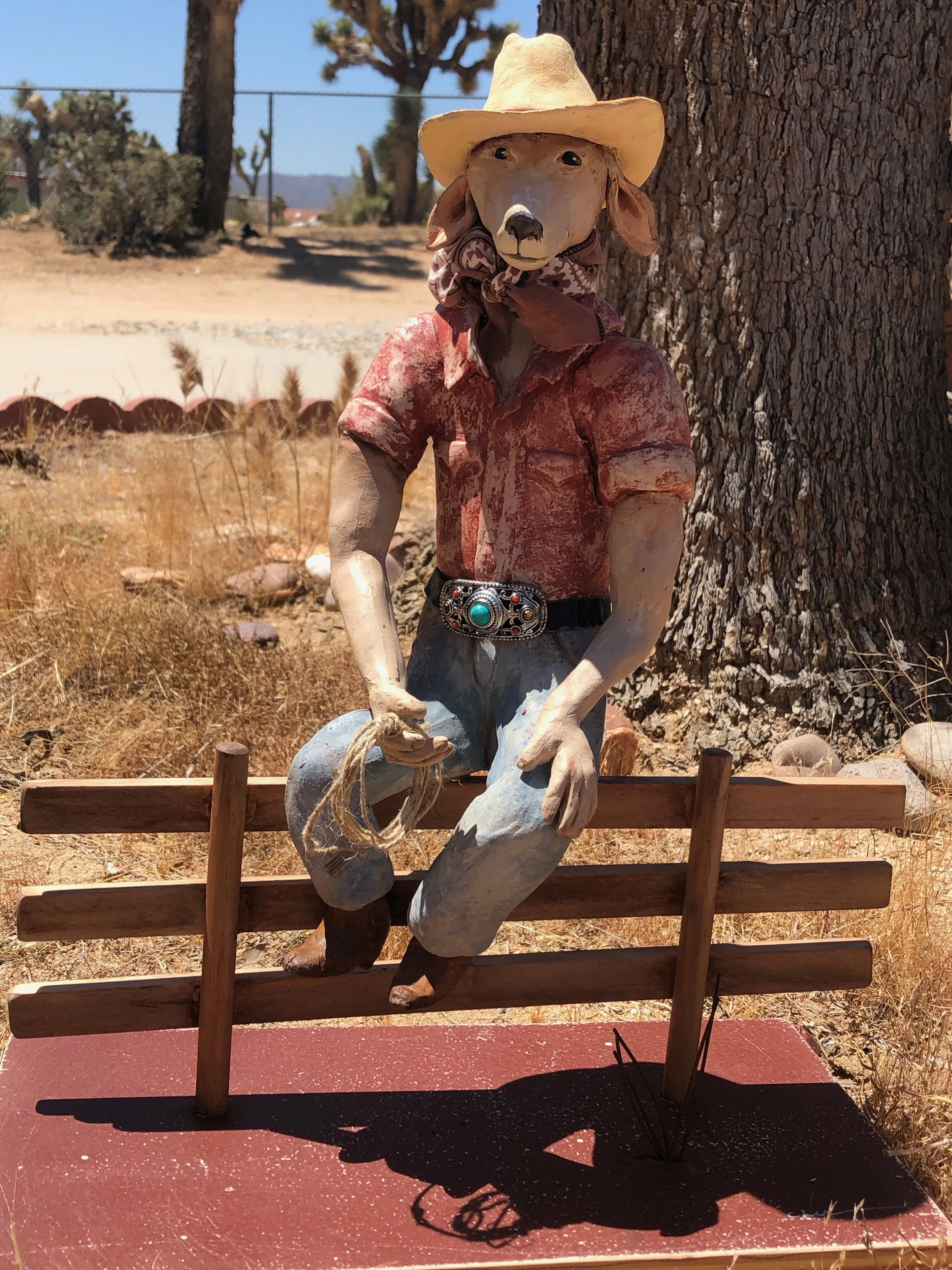 JIMMY WAITING TO ROPE A STEAR