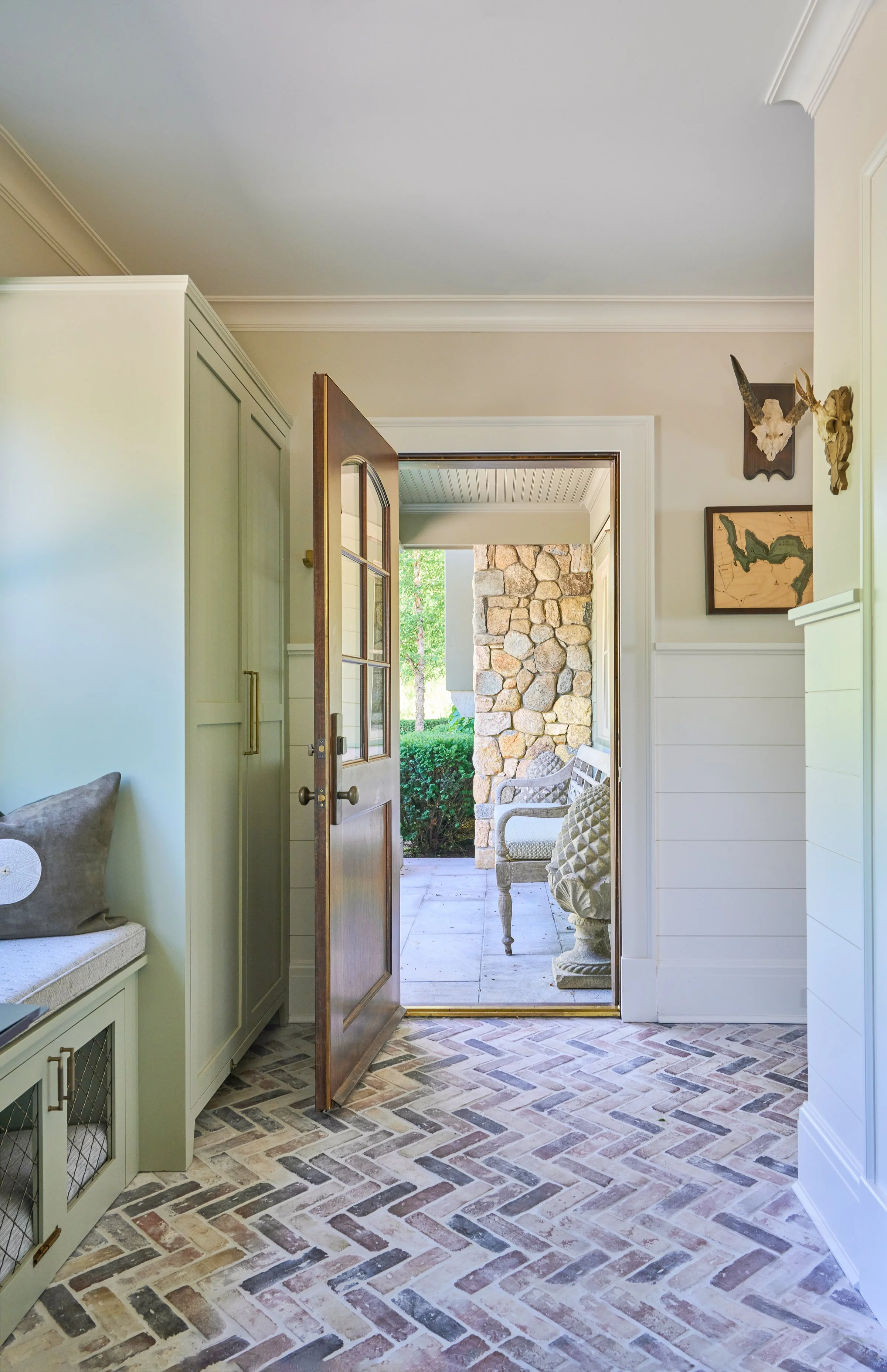  mudroom with brick floor 