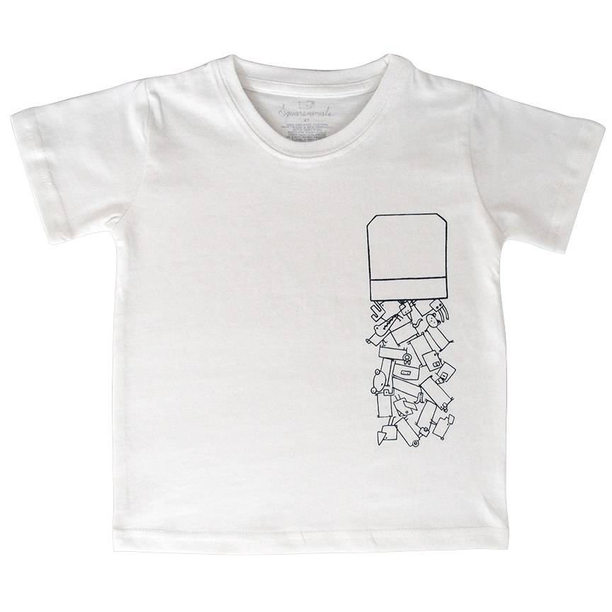 Organic Toddler Tee : Squarenimals Spill