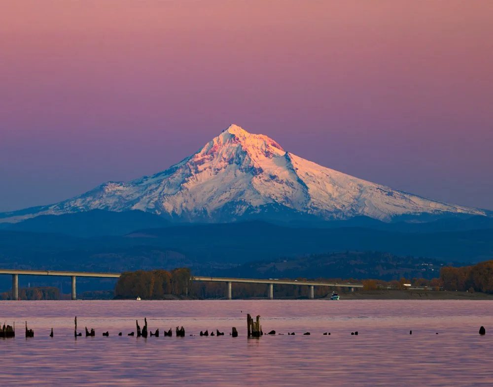 Mt Hood, Columbia River.