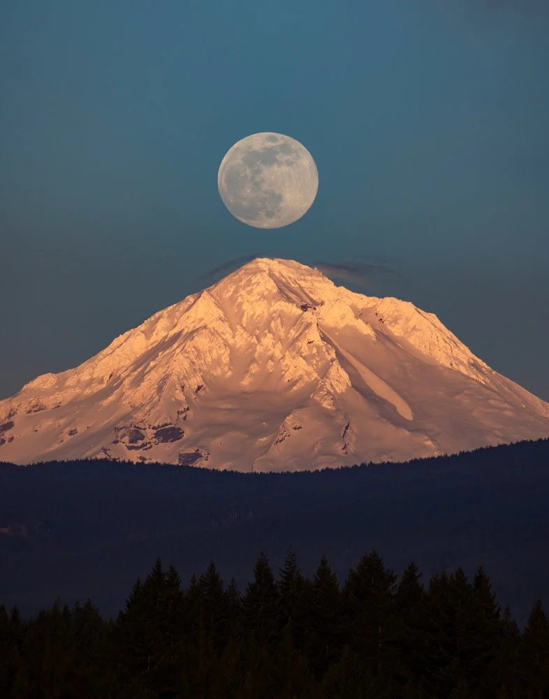 Full Moon Mt Hood.