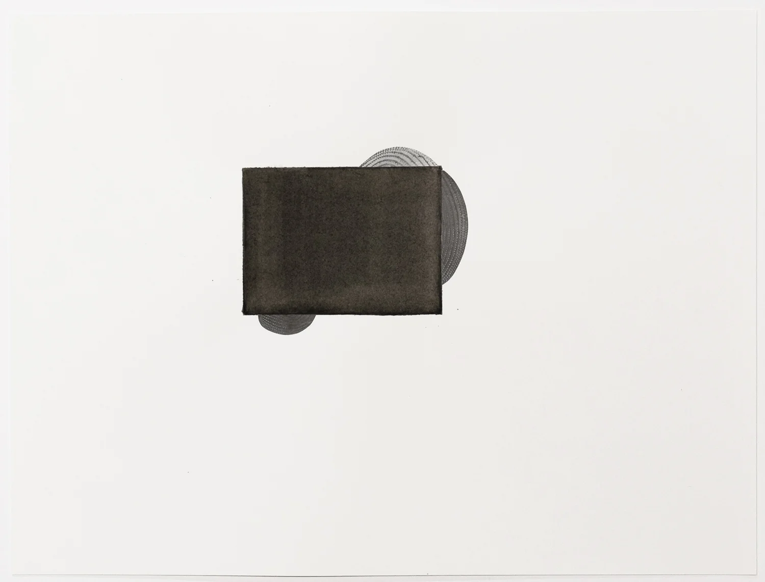 Untitled (no. 6) from the black box project, 2013, ink, collage on paper, 12 x 16"