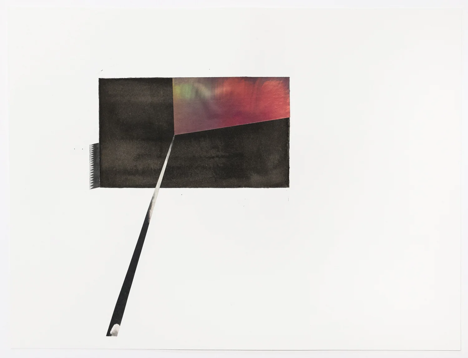 Untitled (no. 21), 2013, from the Black Box Project, ink, collage on paper, 12 x 16”