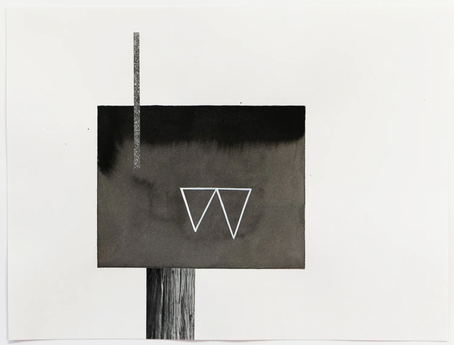 Untitled (no. 25), 2013, from the Black Box Project, ink, collage on paper, 12 x 16”