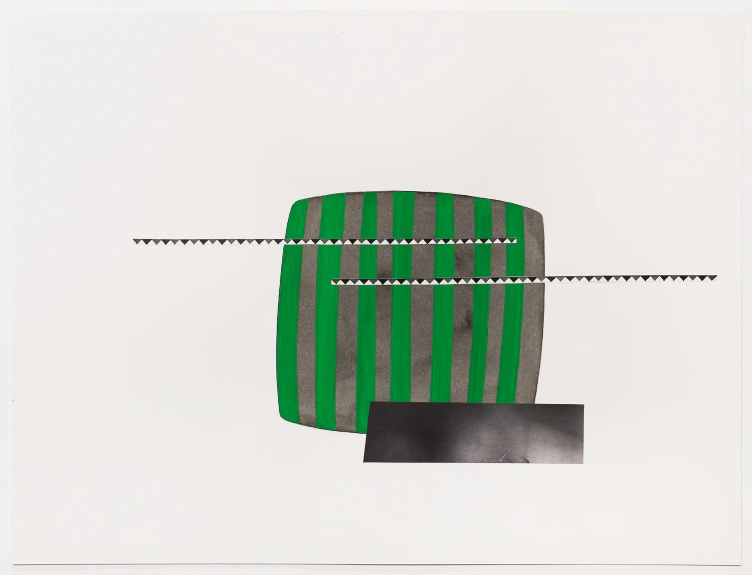 Untitled (no. 24), 2013, from the Black Box Project, ink, gouache, collage on paper, 12 x 16”