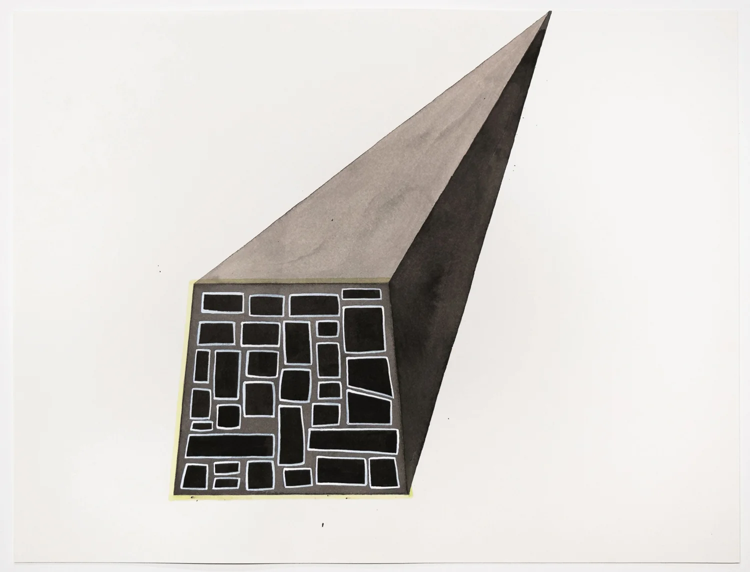 Untitled (no. 26), 2013, from the Black Box Project, ink, collage on paper, 12 x 16”