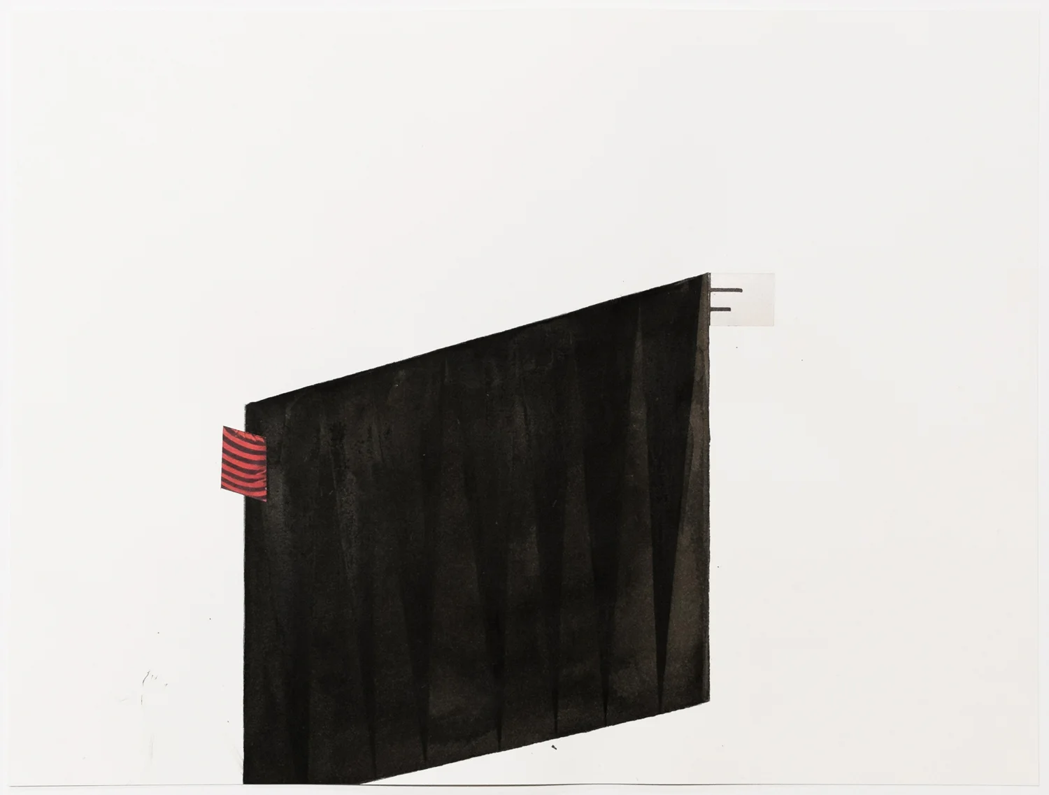 Untitled (no. 37), 2013, from the Black Box Project, ink, collage on paper, 12 x 16”