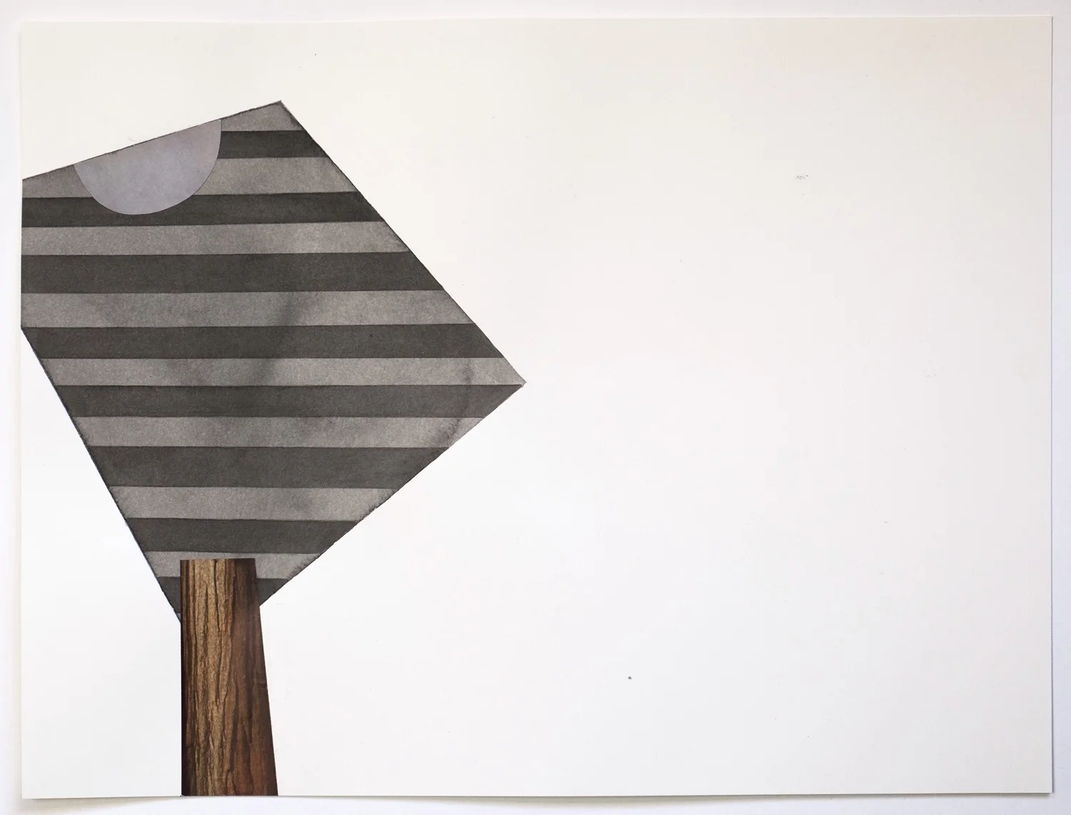 Untitled (no. 48), 2013, from the Black Box Project, ink, collage on paper, 12 x 16”