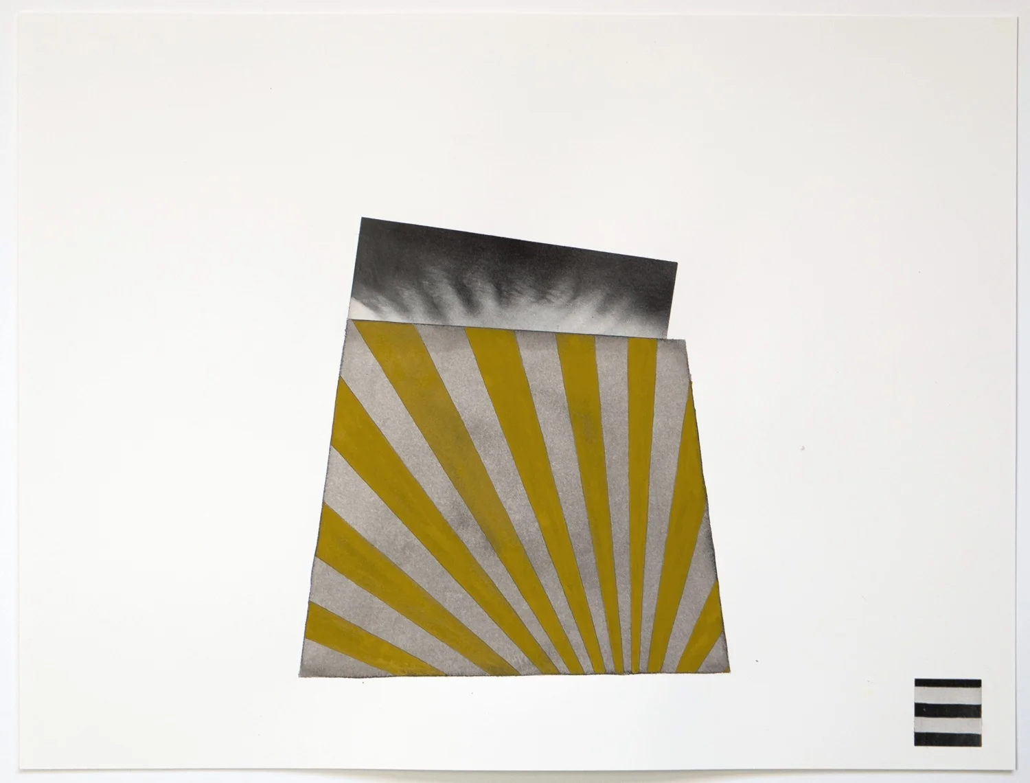 Untitled (no. 43), 2013, from the Black Box Project, ink, watercolor, collage on paper, 12 x 16”