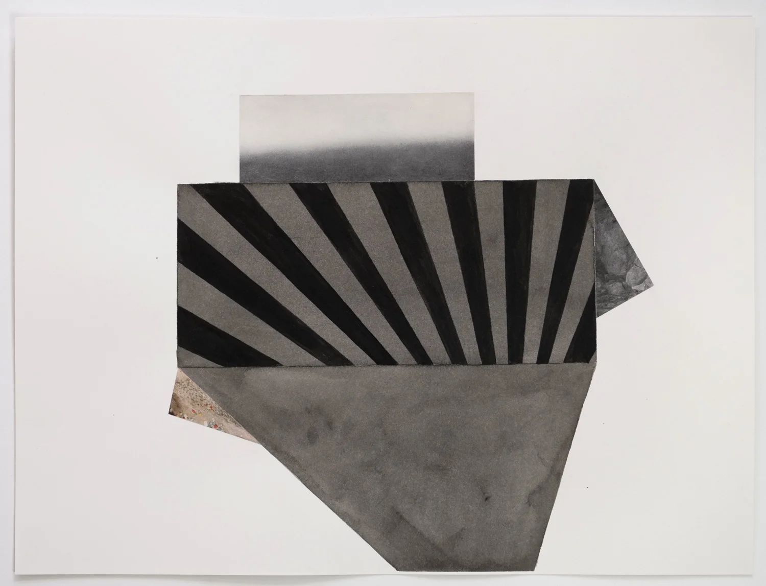Untitled (no. 67), 2014, from the Black Box Project, ink, collage on paper, 12 x 16”