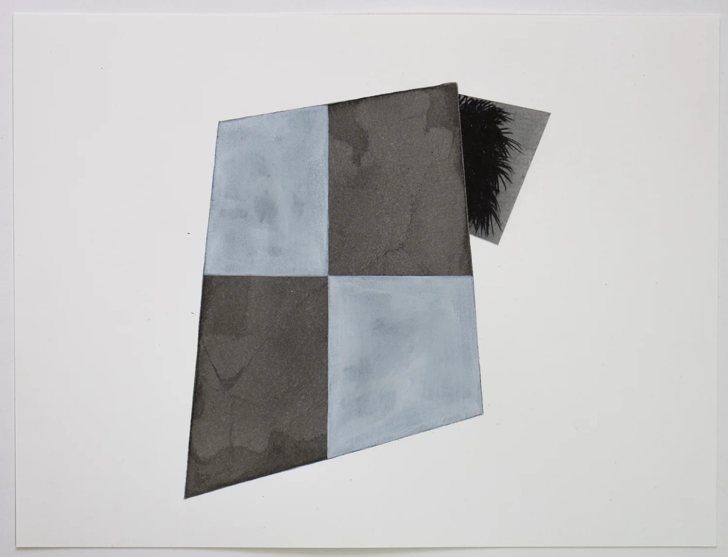 Untitled (no. 65), 2014, from the Black Box Project, ink, collage on paper, 9 x 12”