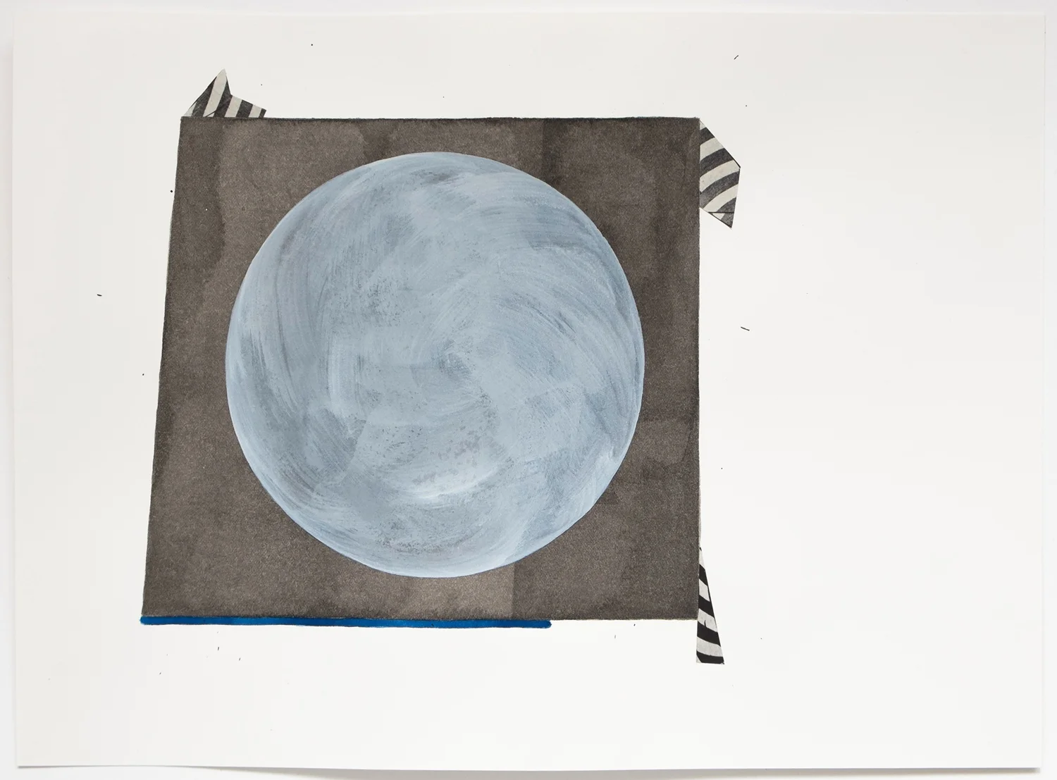 Untitled (no. 73), 2014, from the black box series, ink, collage on paper, 10 x 14”