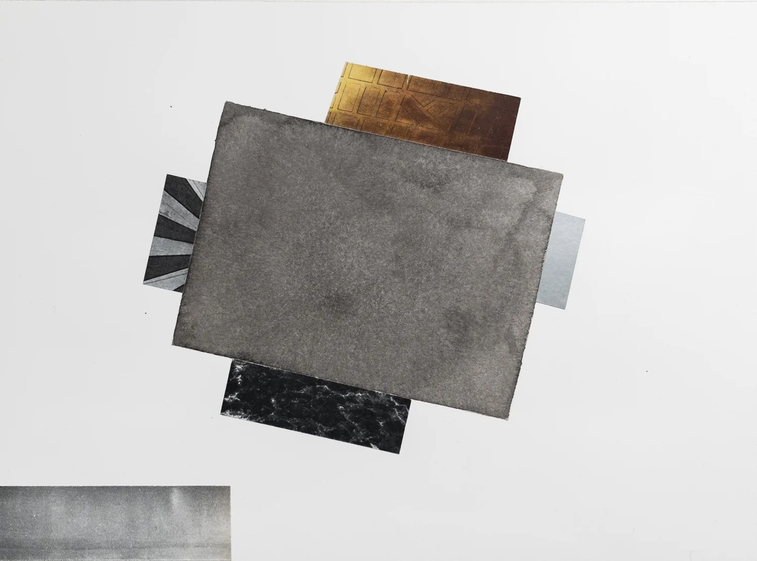 Untitled (no. 81), 2014, from the black box series, ink, collage on paper, 9 x 12”