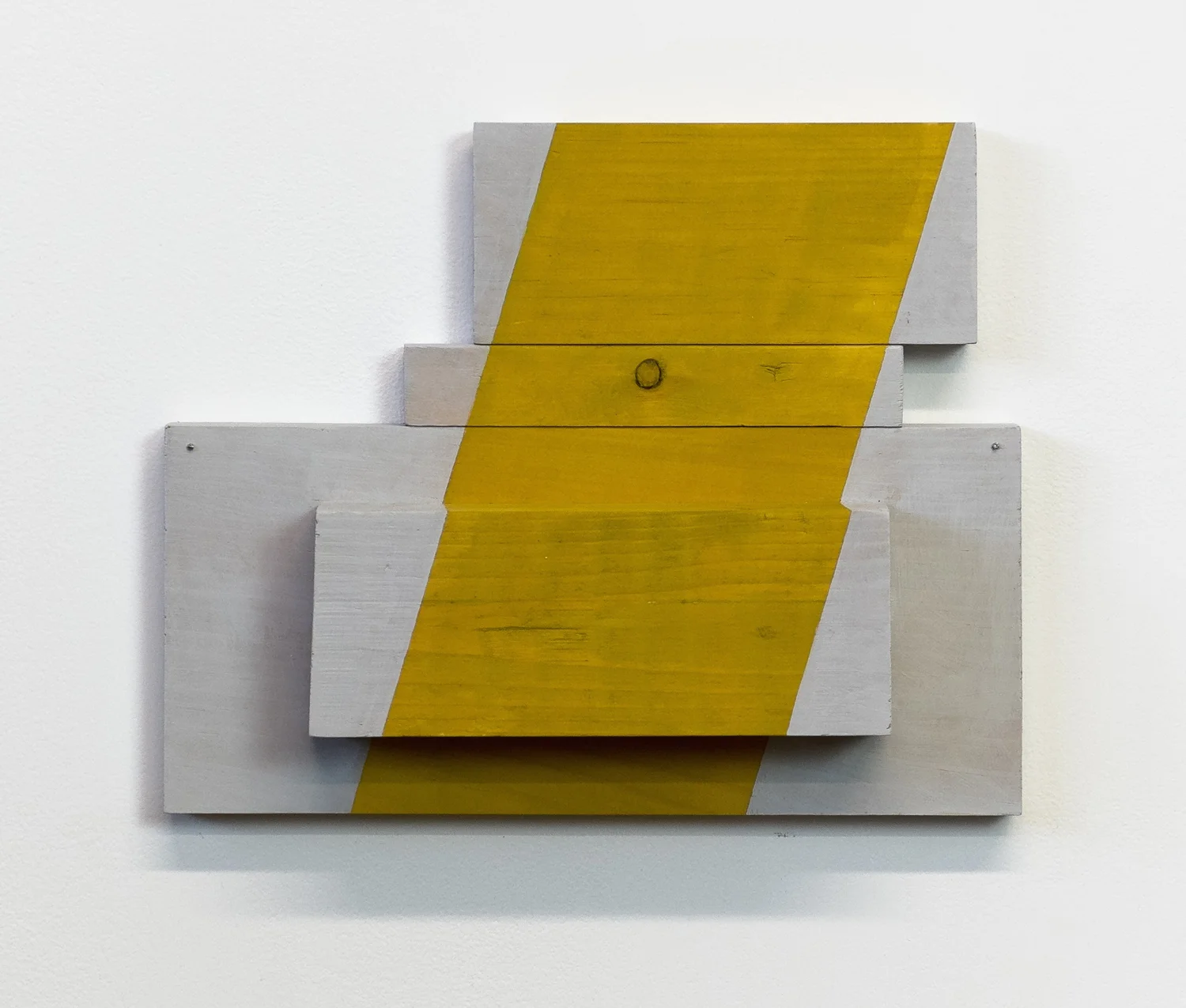 Untitled, 2014, wood, paint, ink, nails, 9 ¾ x 2 ½ x 8”