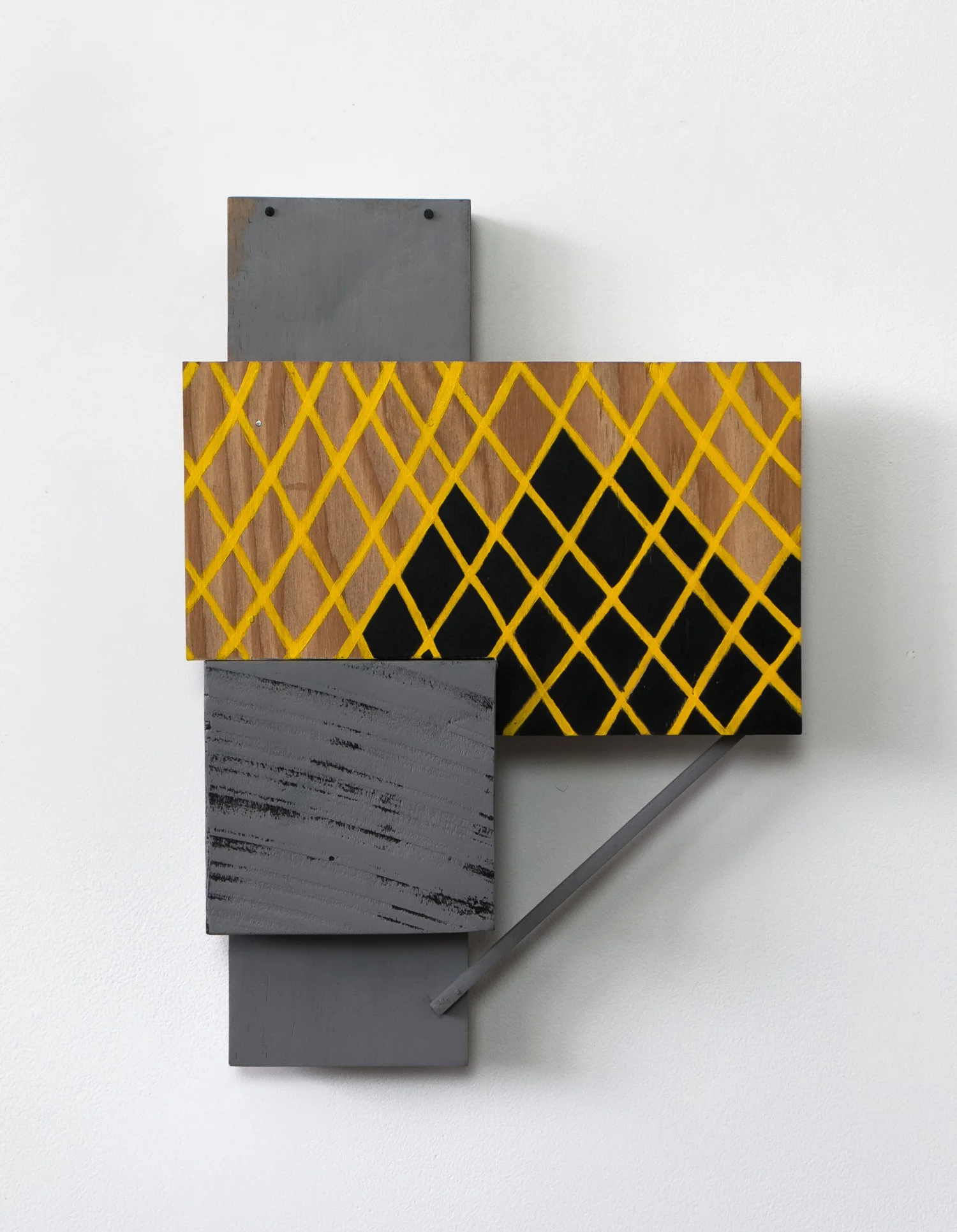 Untitled, 2014, wood, paint, nails, 9 ½ x 2 ¼ x 13 ¾”