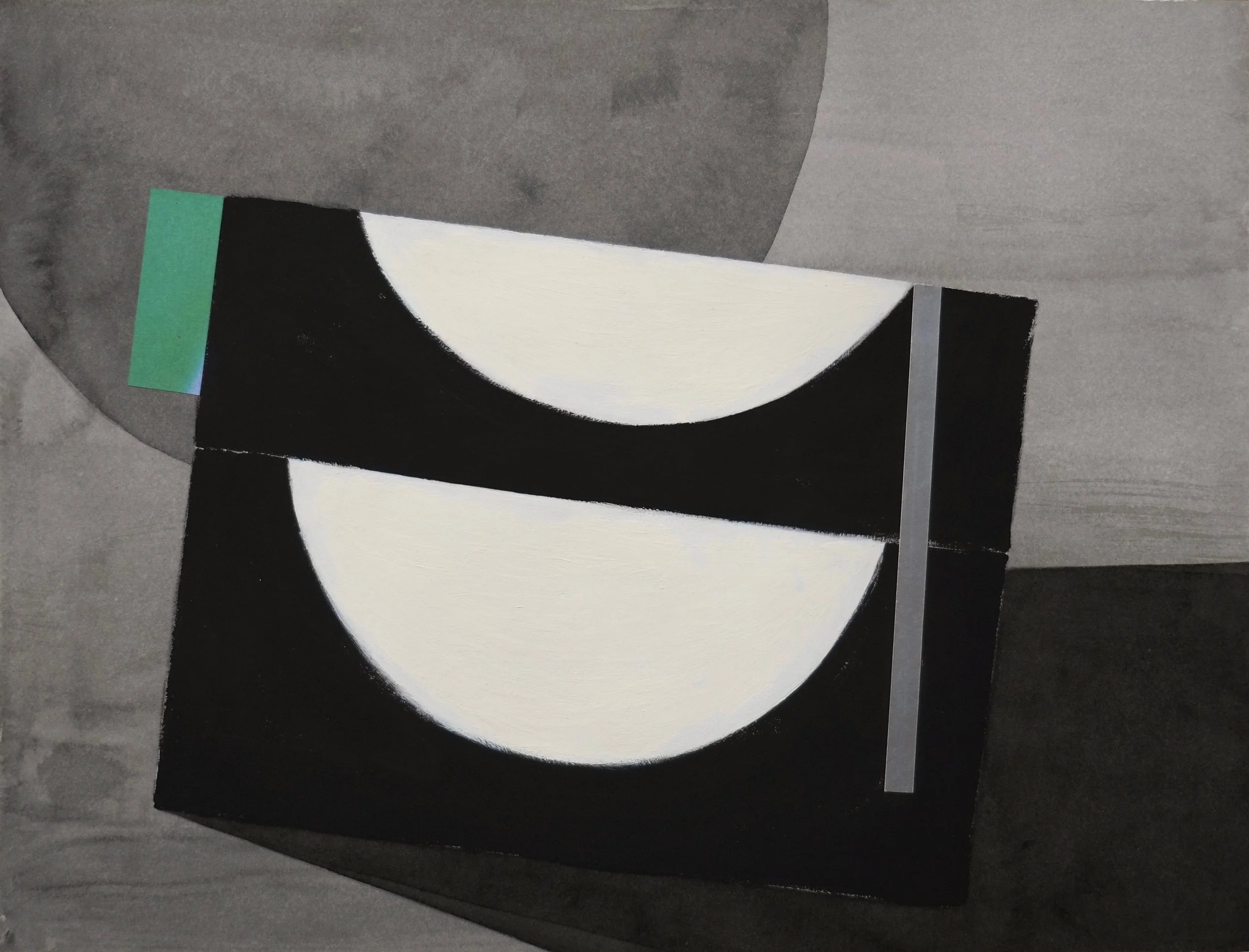 Untitled (#263), 2018, ink, paint, flashe, collage on paper, 12 x 16”