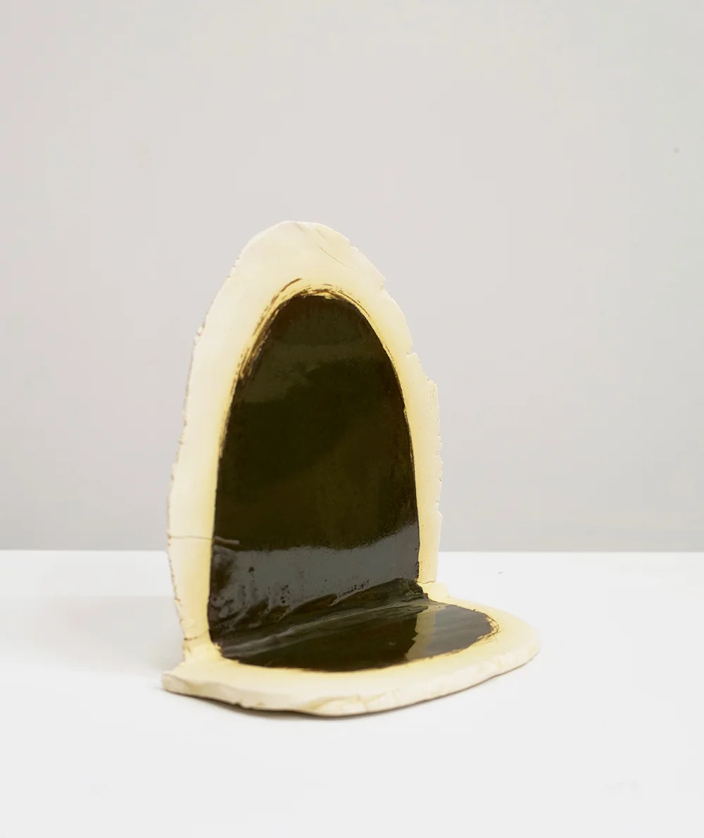 Untitled, 2018, stoneware, glaze, 21-1/2 x 15-1/2 x 2-3/4”