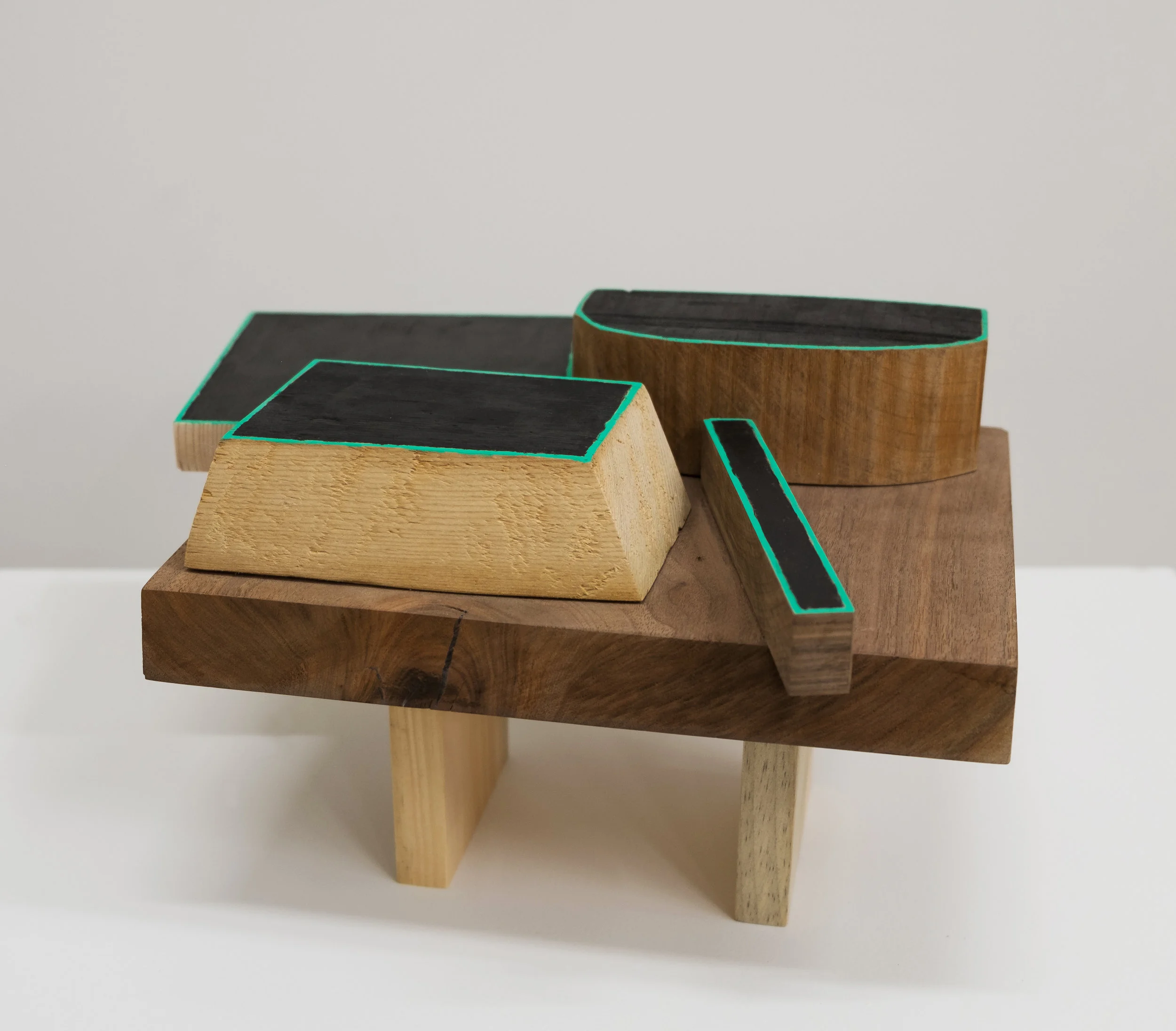 Untitled, 2018, paint, wood, nails, screws, 12-1/2 x 10-1/2 x 7-1/2”