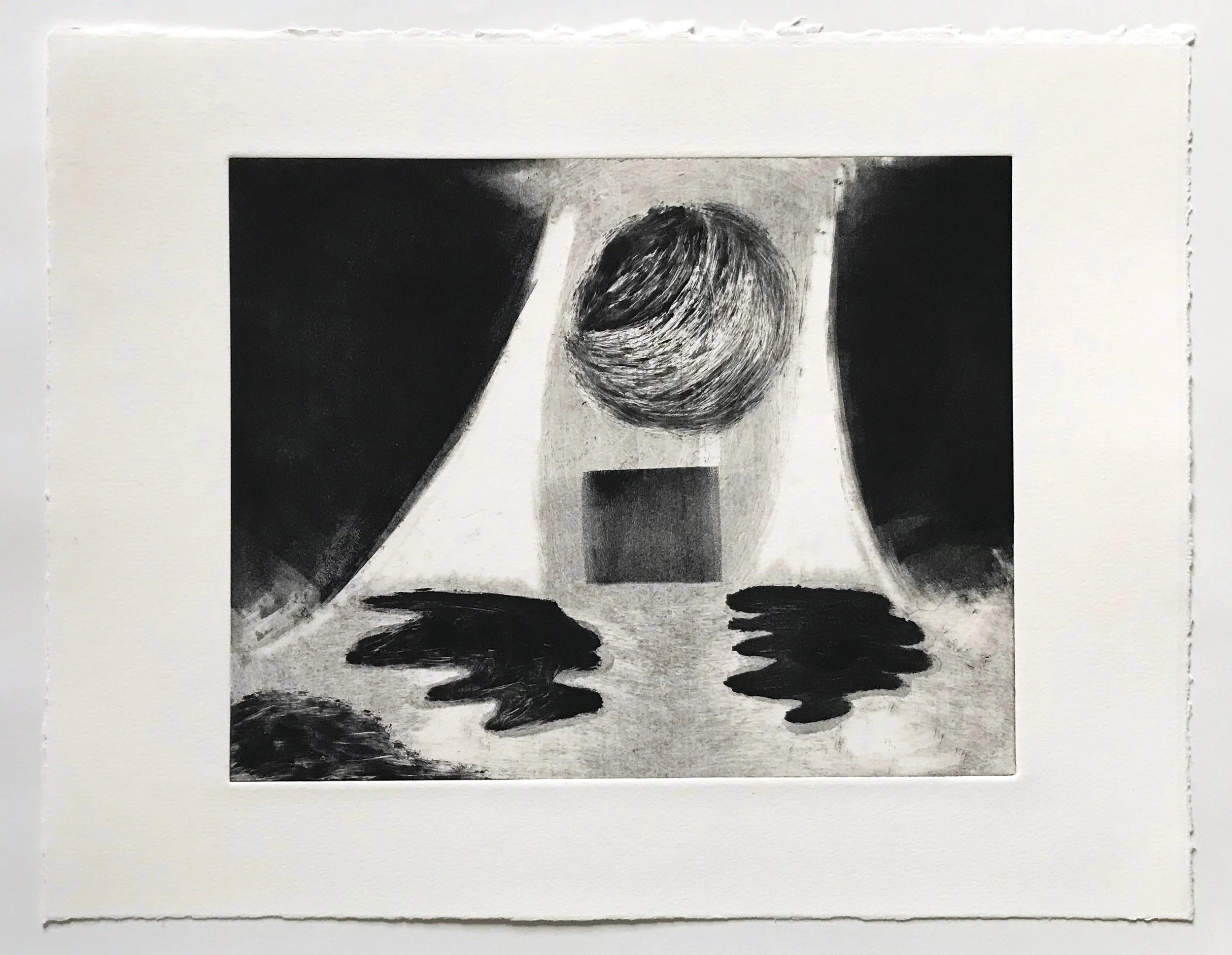 Untitled, 2018, monotype, 8 x 10” image, 11-1/4 x 14-1/2” paper