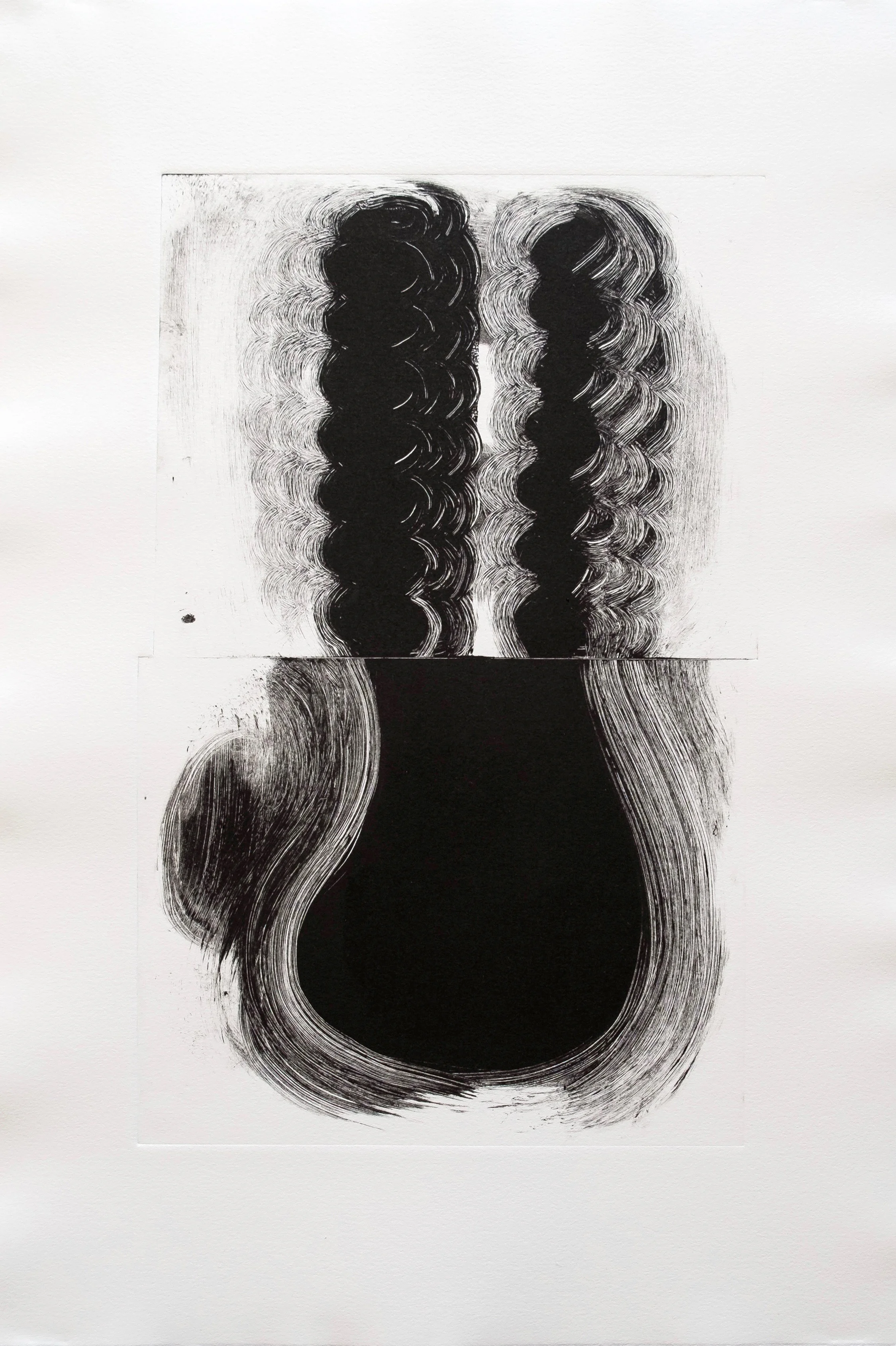 Untitled, 2019, monotype, 15-3/4 x 10” image size, on Rives BFK 22 x 15” paper