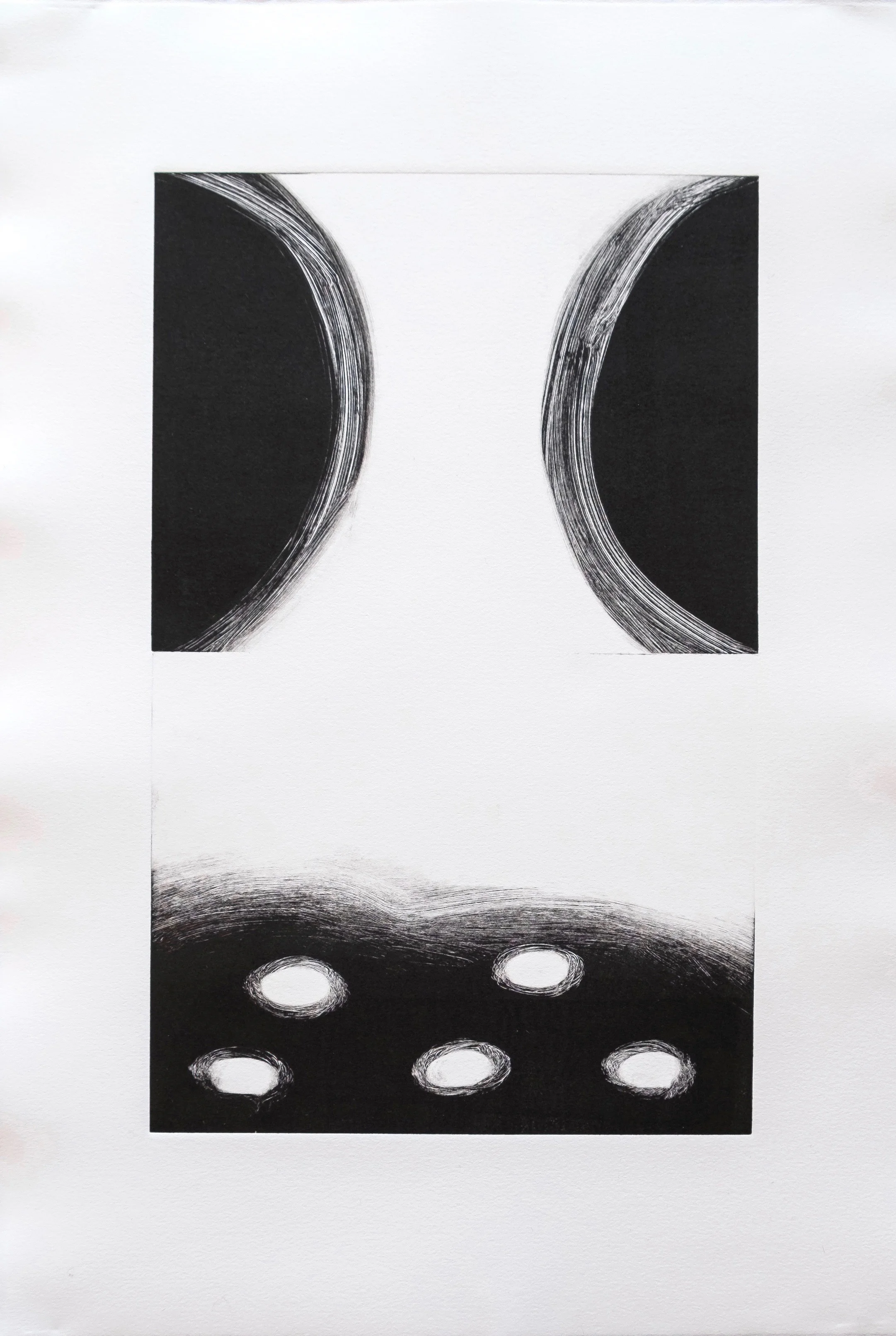 Untitled, 2019, monotype, 15-3/4 x 10” image size, on Fabriano Tiepolo 22 x 15” paper