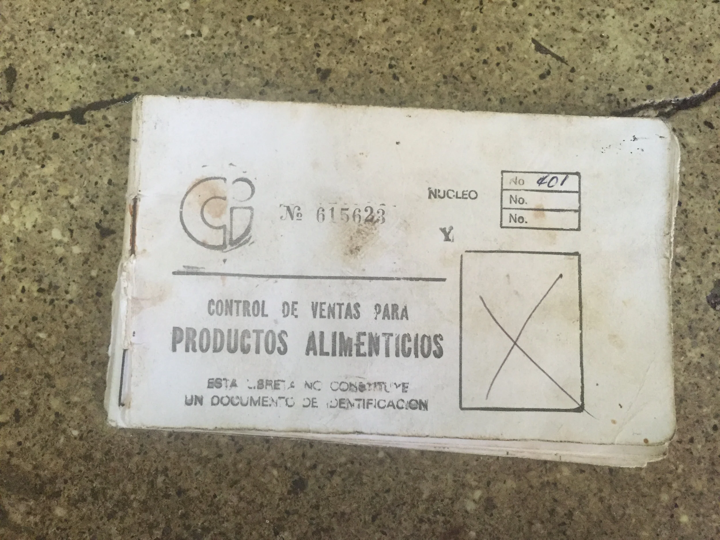 Control book for grocery sales