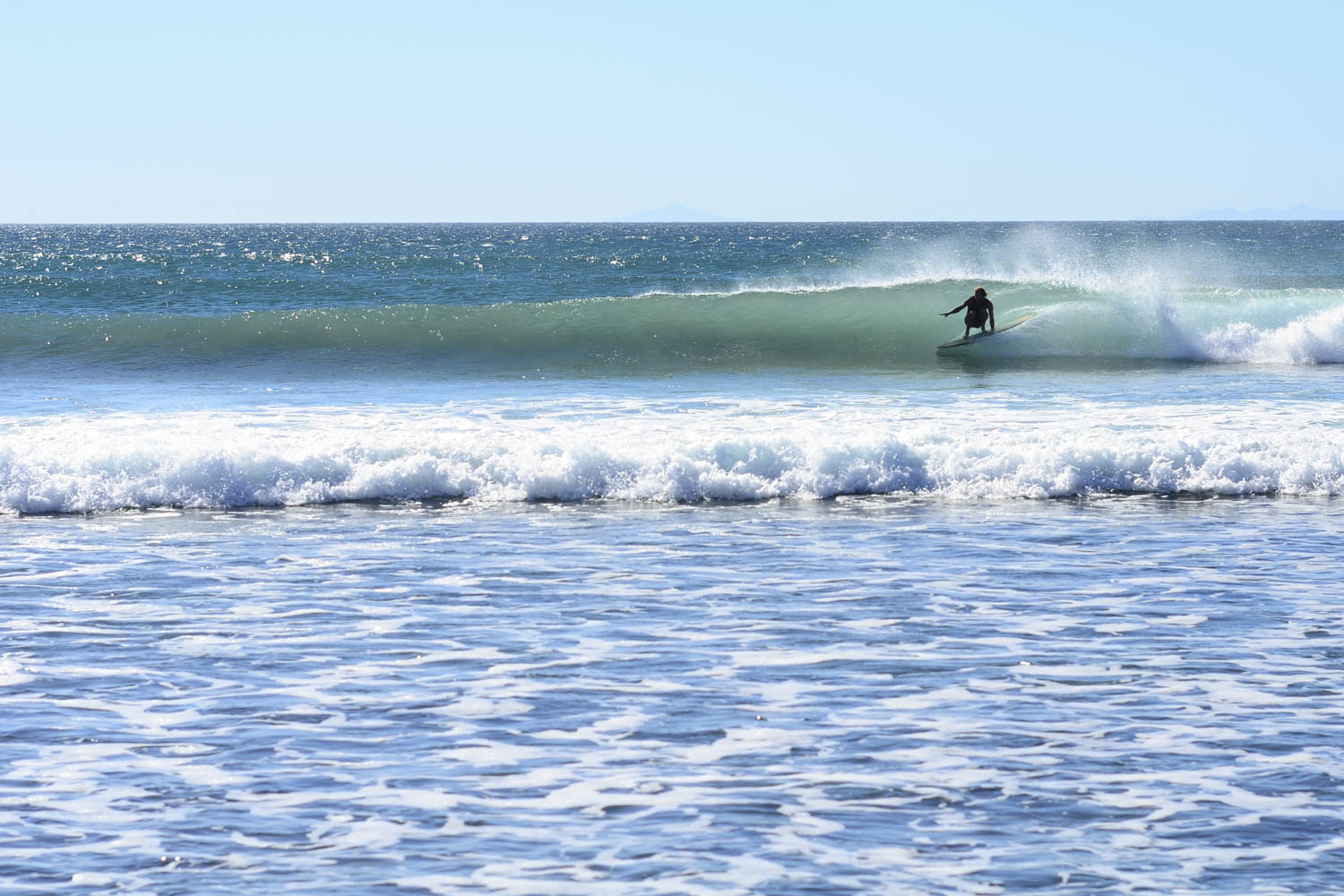 Matty sliding down the line at The Wall.