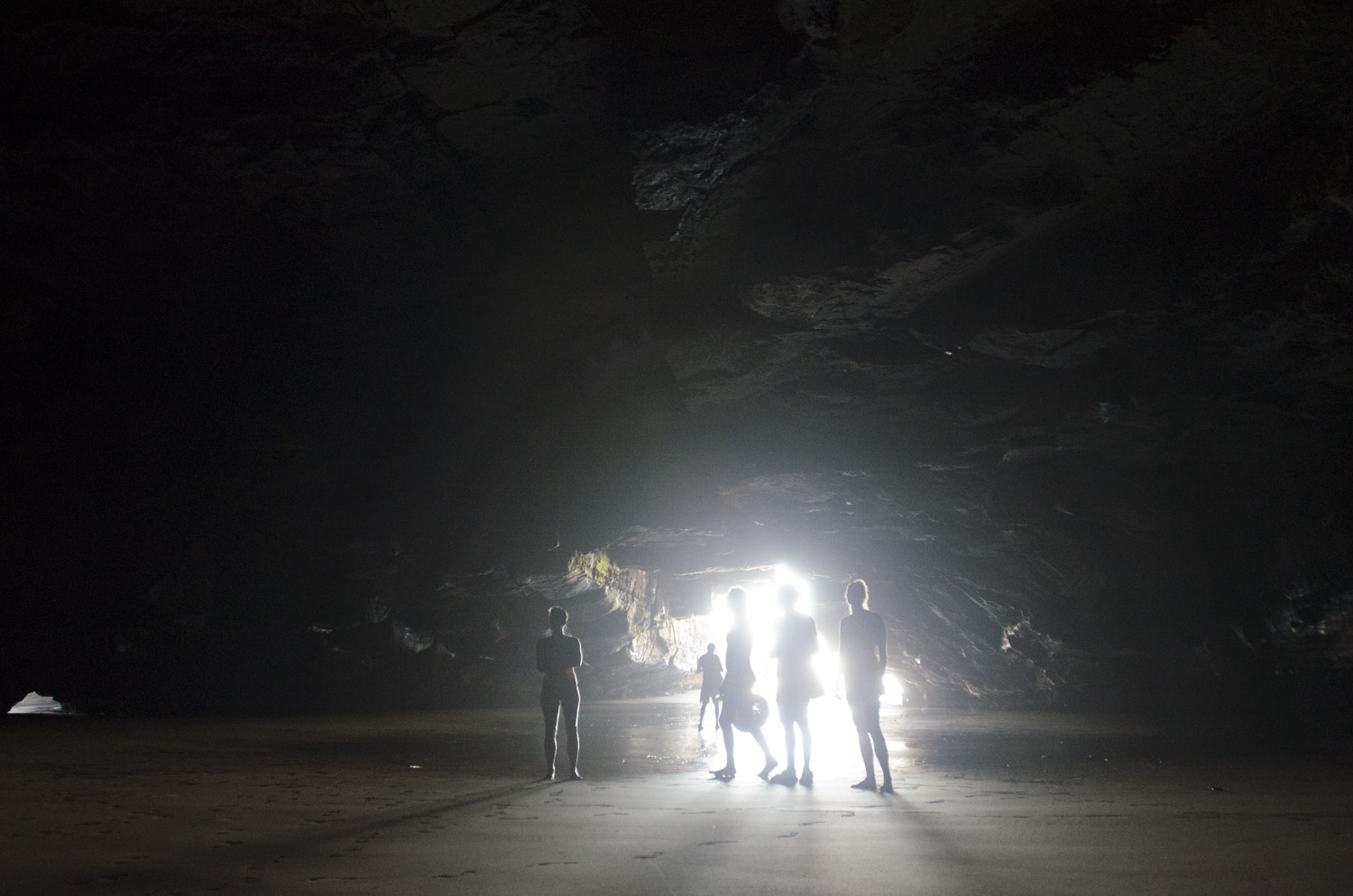 Exploring caves at low tide