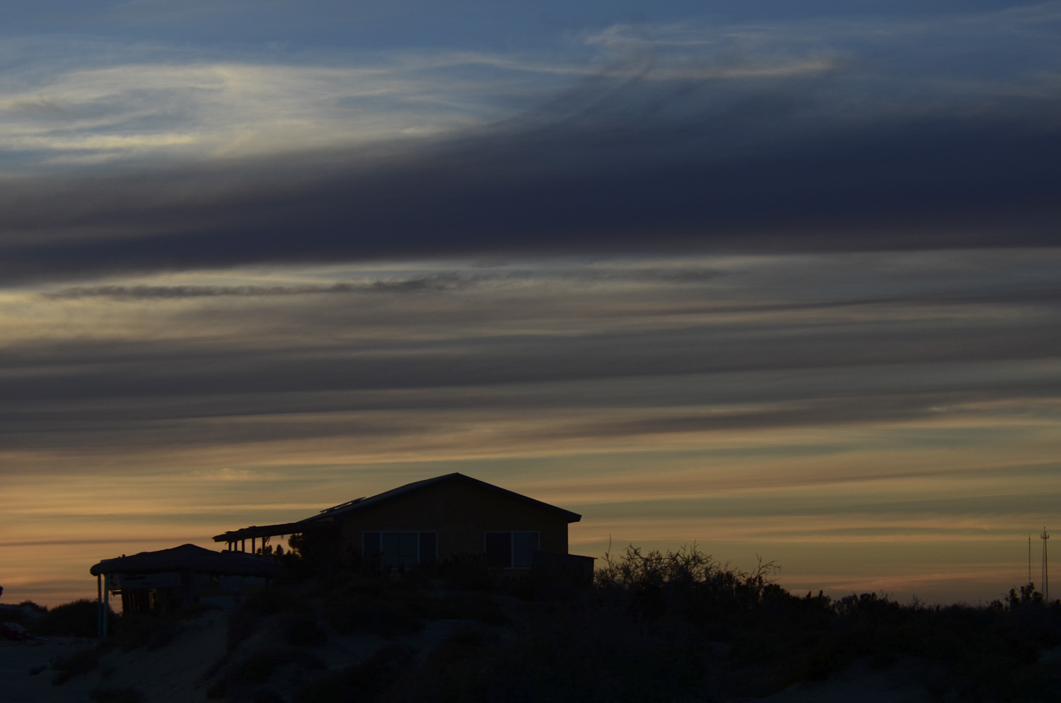 First sunset in quiet fishing town Abreojos