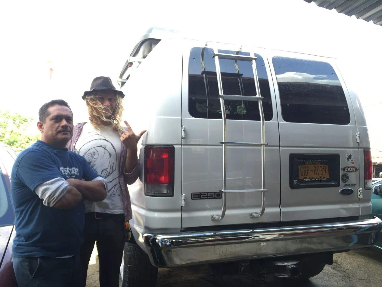 Paco who repaired our van in 3 days, Matty stoked and Beast looking good
