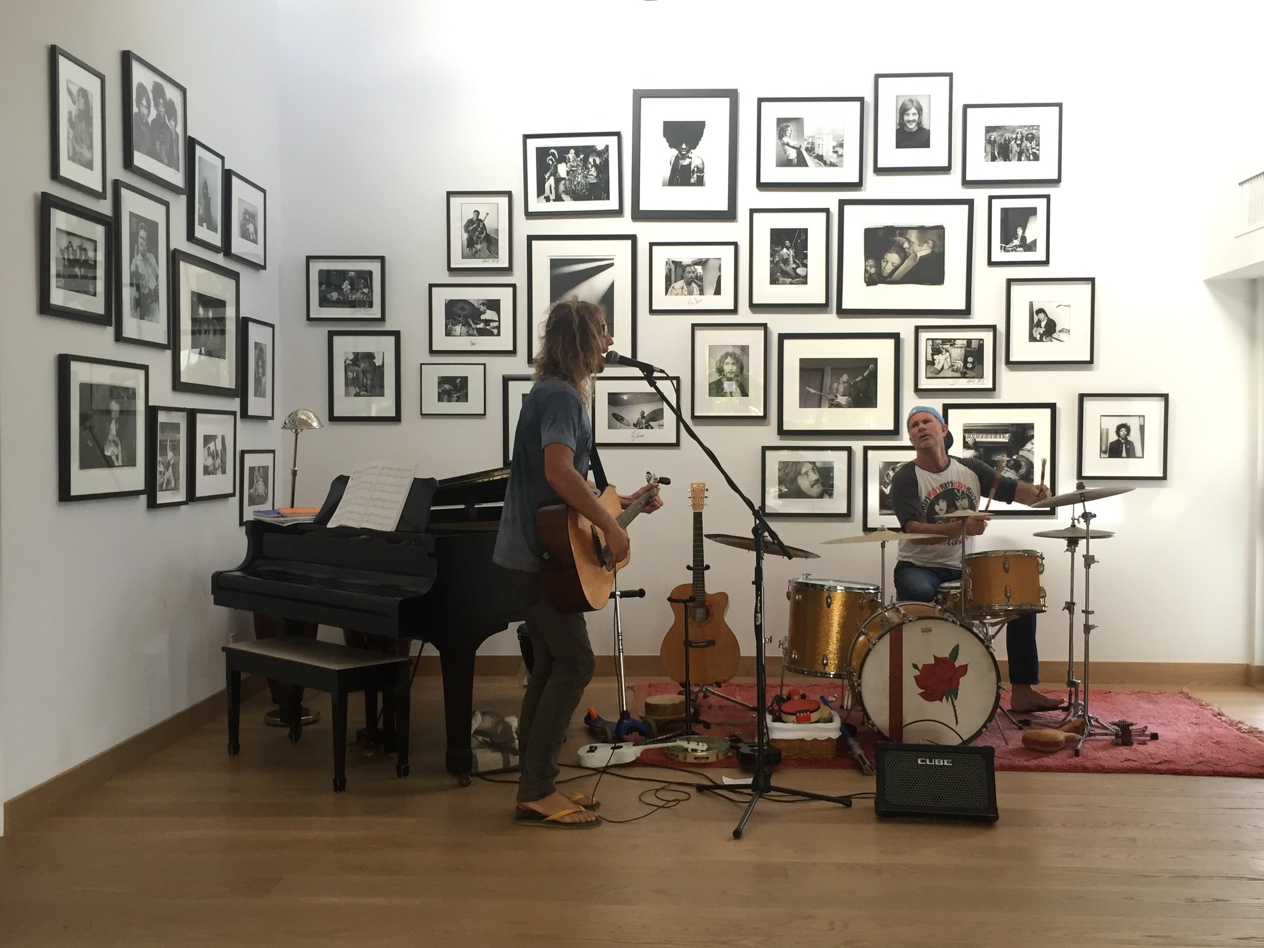 Matty jamming with Chad Smith