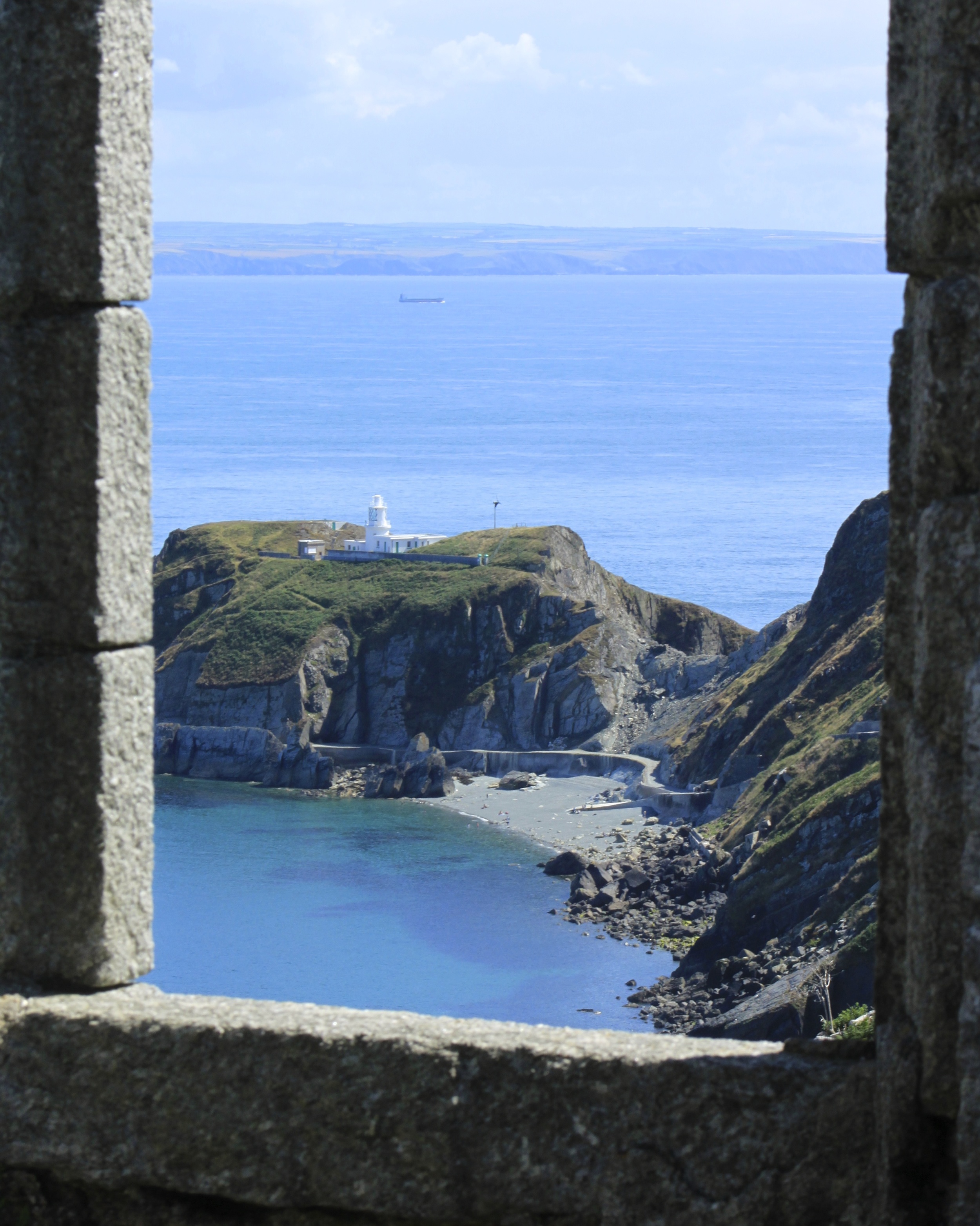 View from derelict Quaker's cottages, Lundy