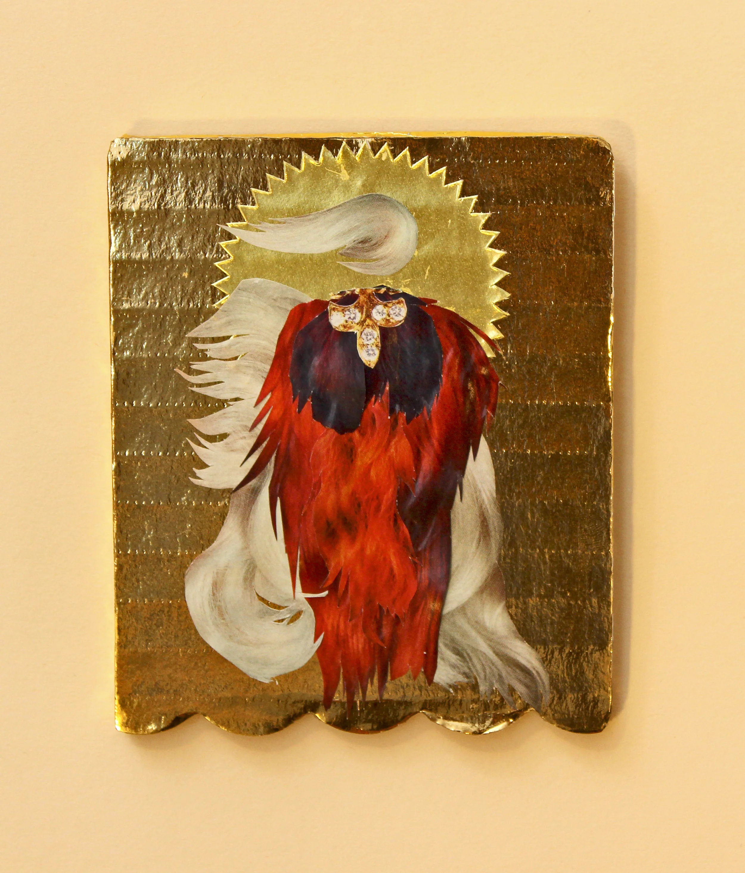 Icon #12 Clippings from Harper's Bazaar and Vogue Magazines on Used Cake Tray, Sticker 4"x 3.5" 2015